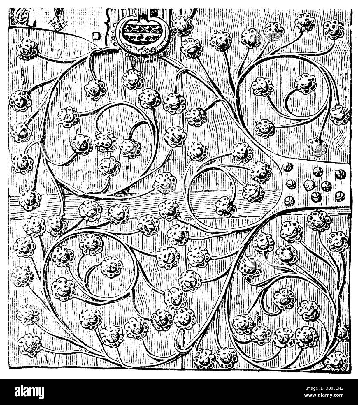 Türbeschläge, Deutschland, ca. 1400. Veröffentlichung des Buches Meyers Konversations-Lexikon, Band 7, Leipzig, 1910, Europa Stockfoto