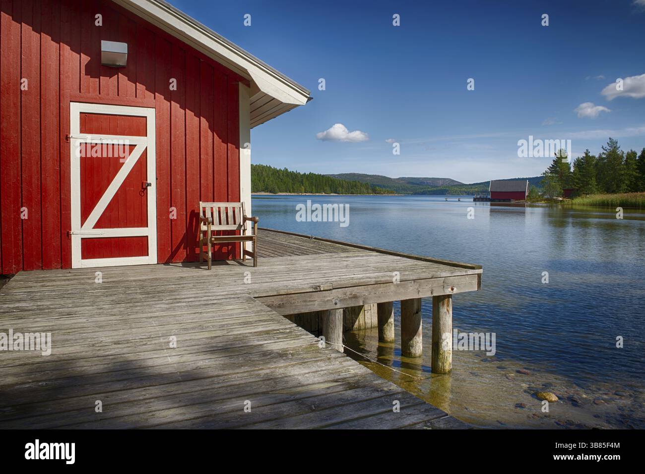Panorama von der hohen Coas (Hoga Kusten) im Sommer Stockfoto
