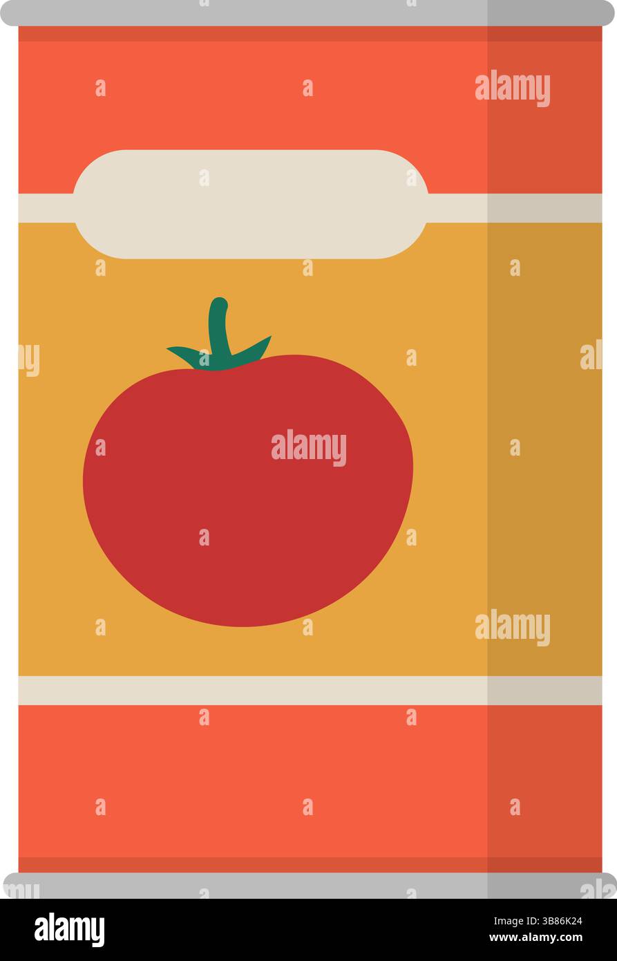 Köstliche Tomatensauce aus Dosen in einer Dose, isoliert Stock Vektor