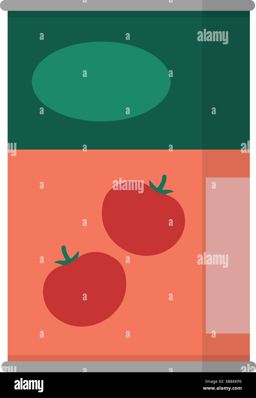 Köstliche Tomatensauce aus Dosen in einer Dose, isoliert Stock Vektor