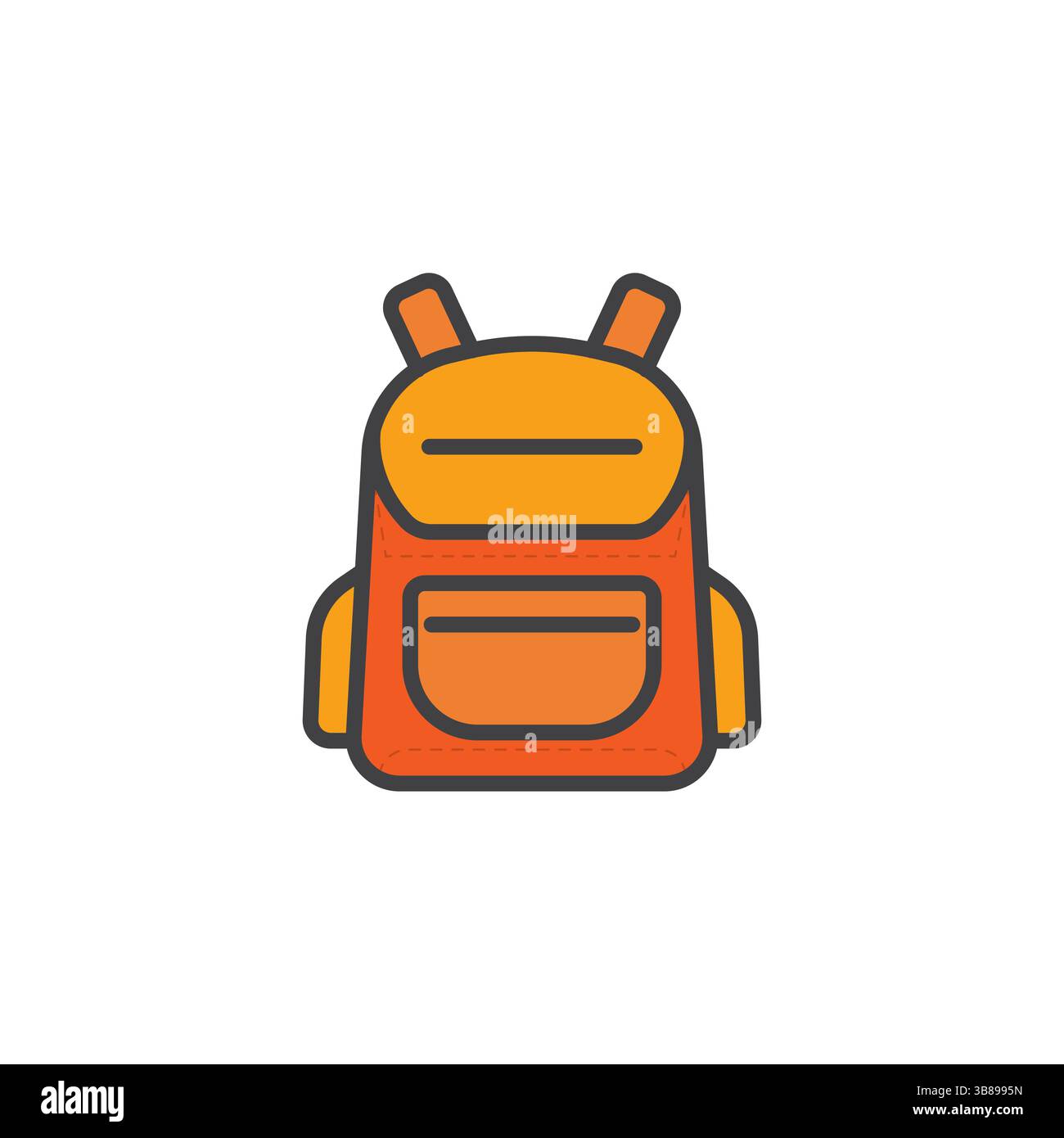 Buntes Vektor-Symbol einer Schultasche, eines Rucksacks und eines Outdoor-Gear-Symbols Stock Vektor