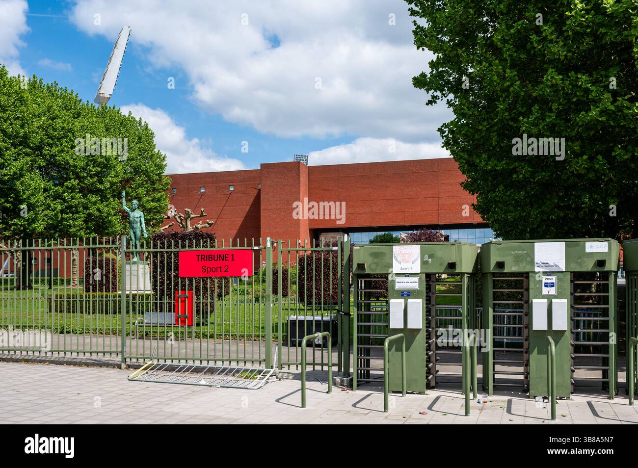King Baudouin Stadion, Heimstadion der Roten Teufel und des Königlichen Belgischen Fußballverbandes in Laeken, Brüssel-Hauptstadt, Belgien, 6. Mai 2025 Stockfoto