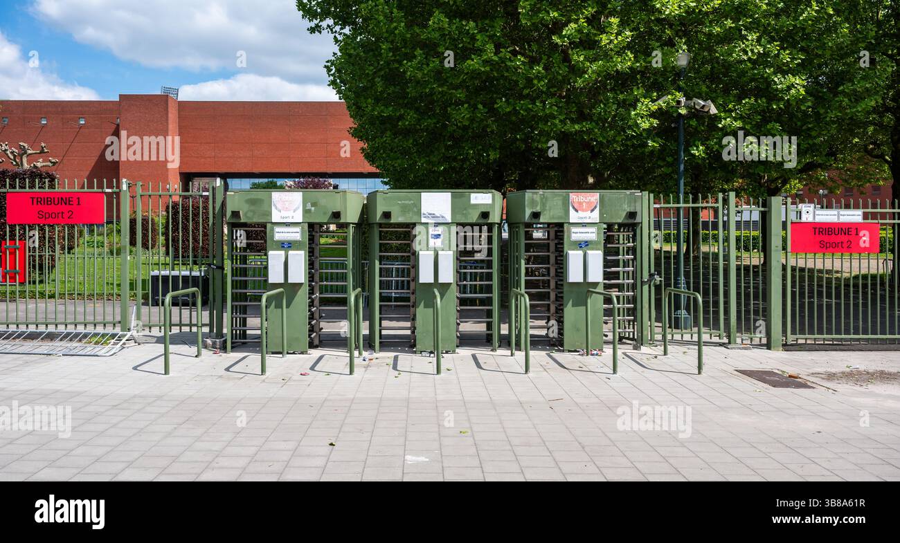 King Baudouin Stadion, Heimstadion der Roten Teufel und des Königlichen Belgischen Fußballverbandes in Laeken, Brüssel-Hauptstadt, Belgien, 6. Mai 2025 Stockfoto