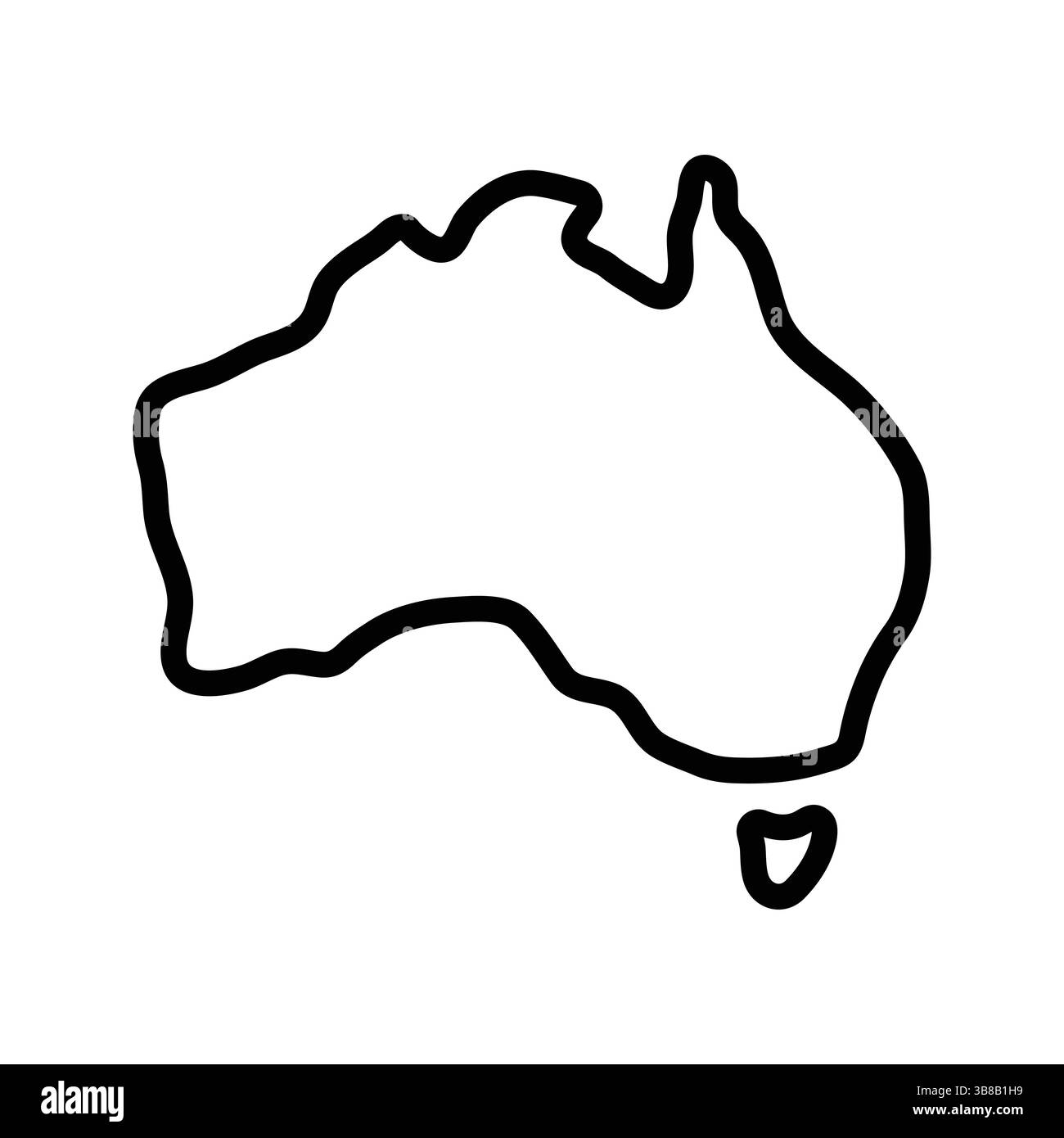 Australisches Kartensymbol. Umrisskarte Australien. Einfaches Design mit Symbolen. Vektorabbildung Stock Vektor
