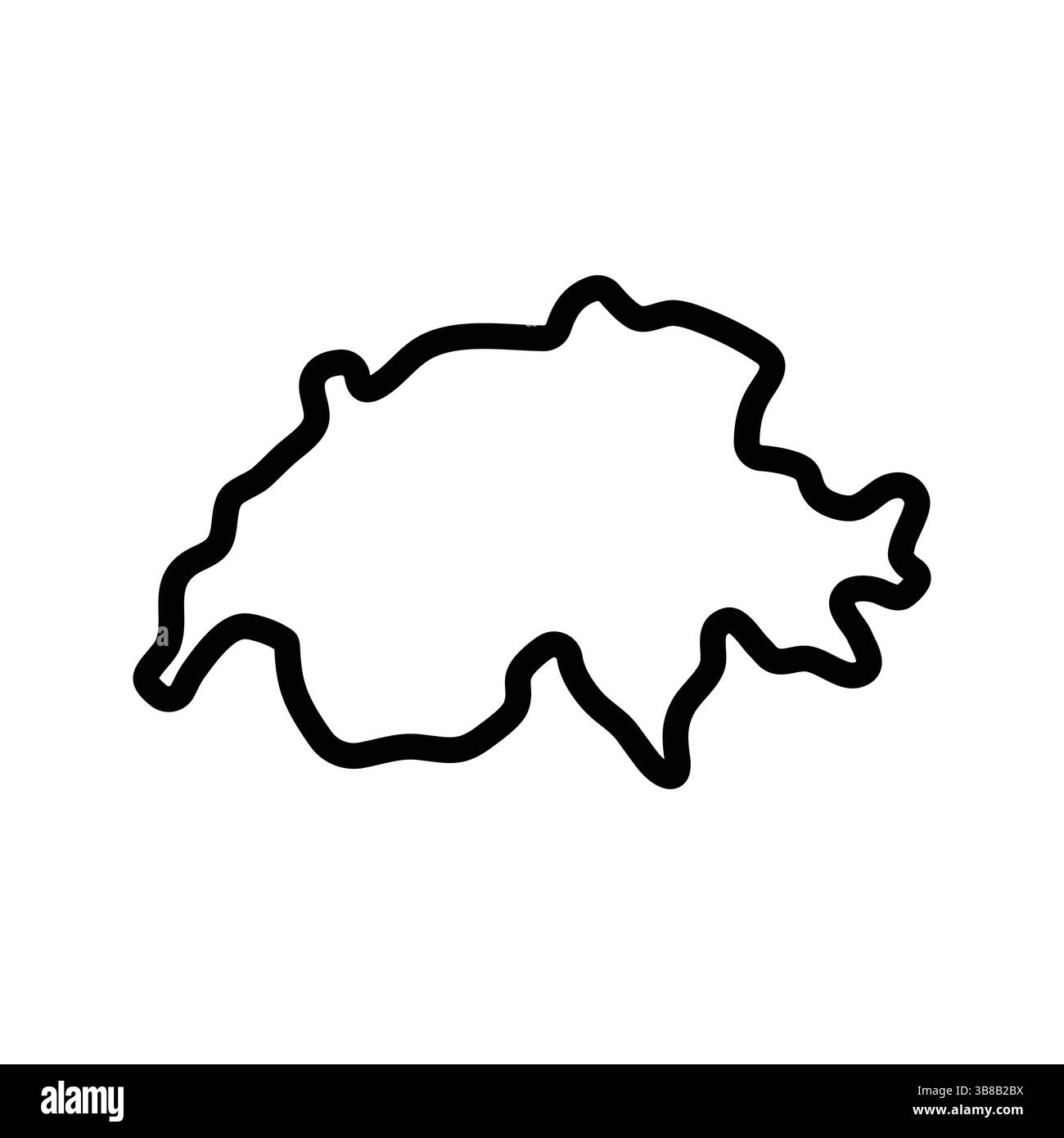 Kartensymbol Schweiz. Umrisskarte Schweiz. Einfaches Design mit Symbolen. Vektorabbildung Stock Vektor