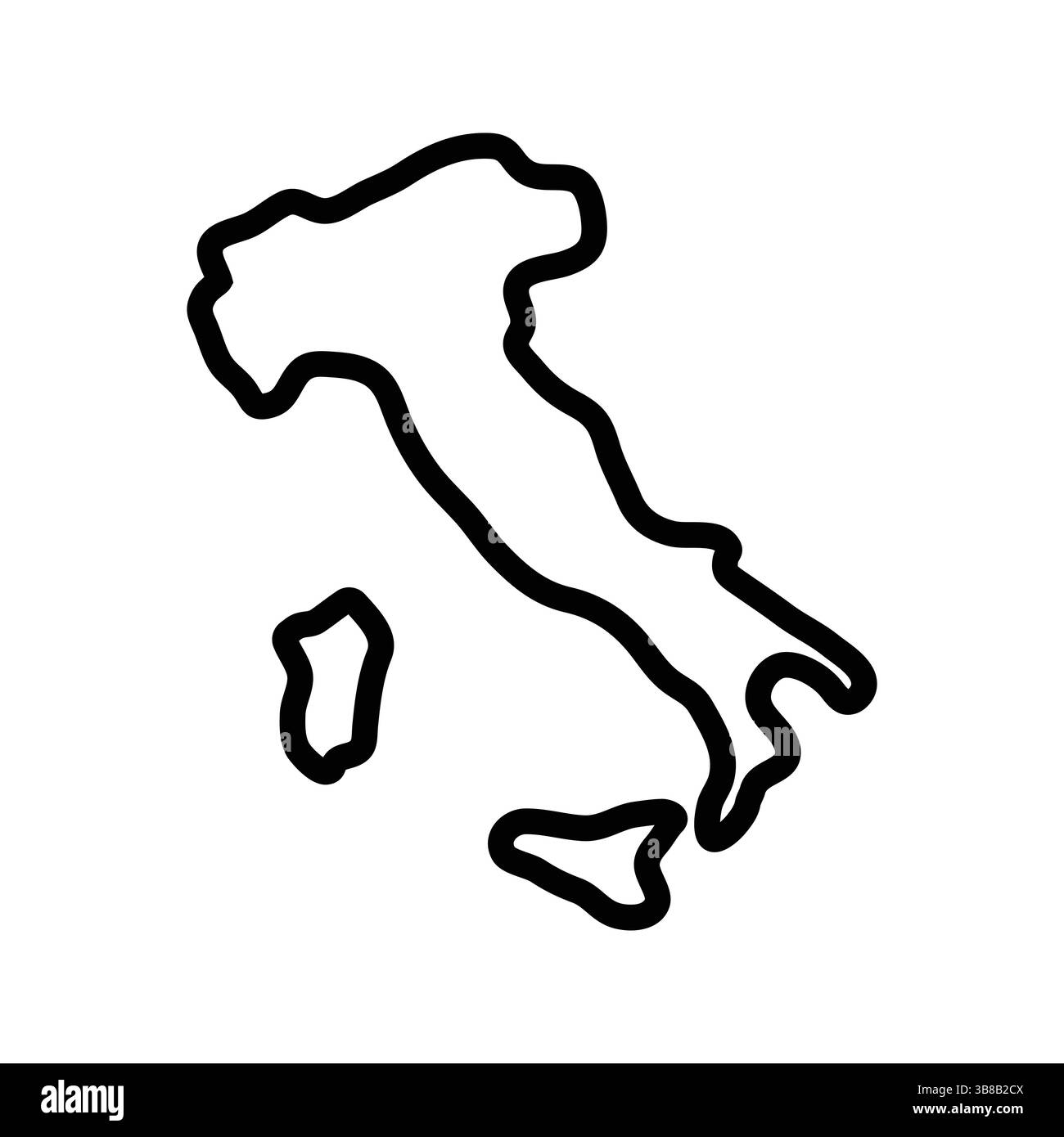 Kartensymbol Italien. Umrisskarte Italien. Einfaches Design mit Symbolen. Vektorabbildung Stock Vektor