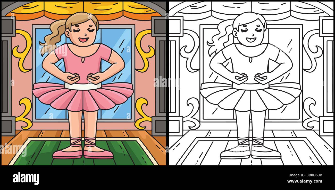 Ballerina in der ersten Position Illustration Stock Vektor