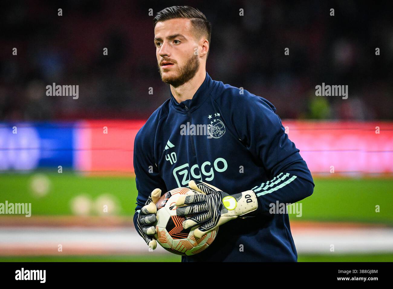 21. September 2023, Amsterdam, Frankreich, Niederlande: Diant RAMAJ von Amsterdam während des Gruppenspiels der UEFA Europa League zwischen Ajax Amsterdam und Olympique de Marseille (OM) im Johan Cruijff Arena Stadium am 21. September 2023 in Amsterdam, Niederlande. (Bild: © Matthieu Mirville/ZUMA Press Wire) Stockfoto