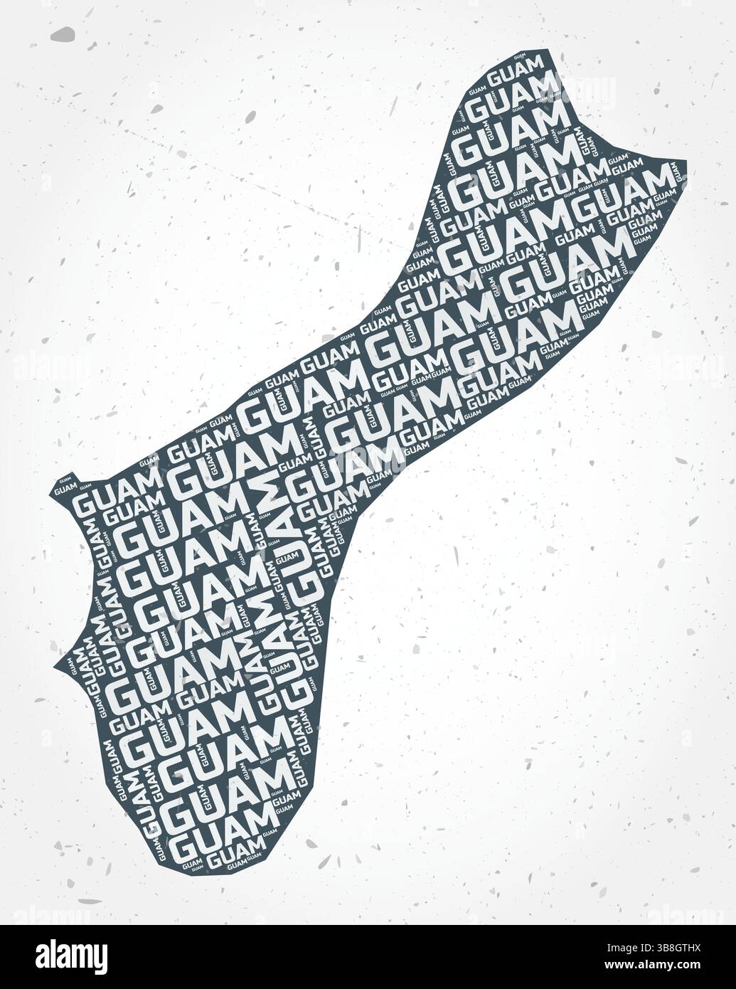 Guam Regionen Wortwolken. Länderform auf strukturiertem Hintergrund. Guam-Design im typografischen Stil. Erstaunliche Vektorillustration. Stock Vektor