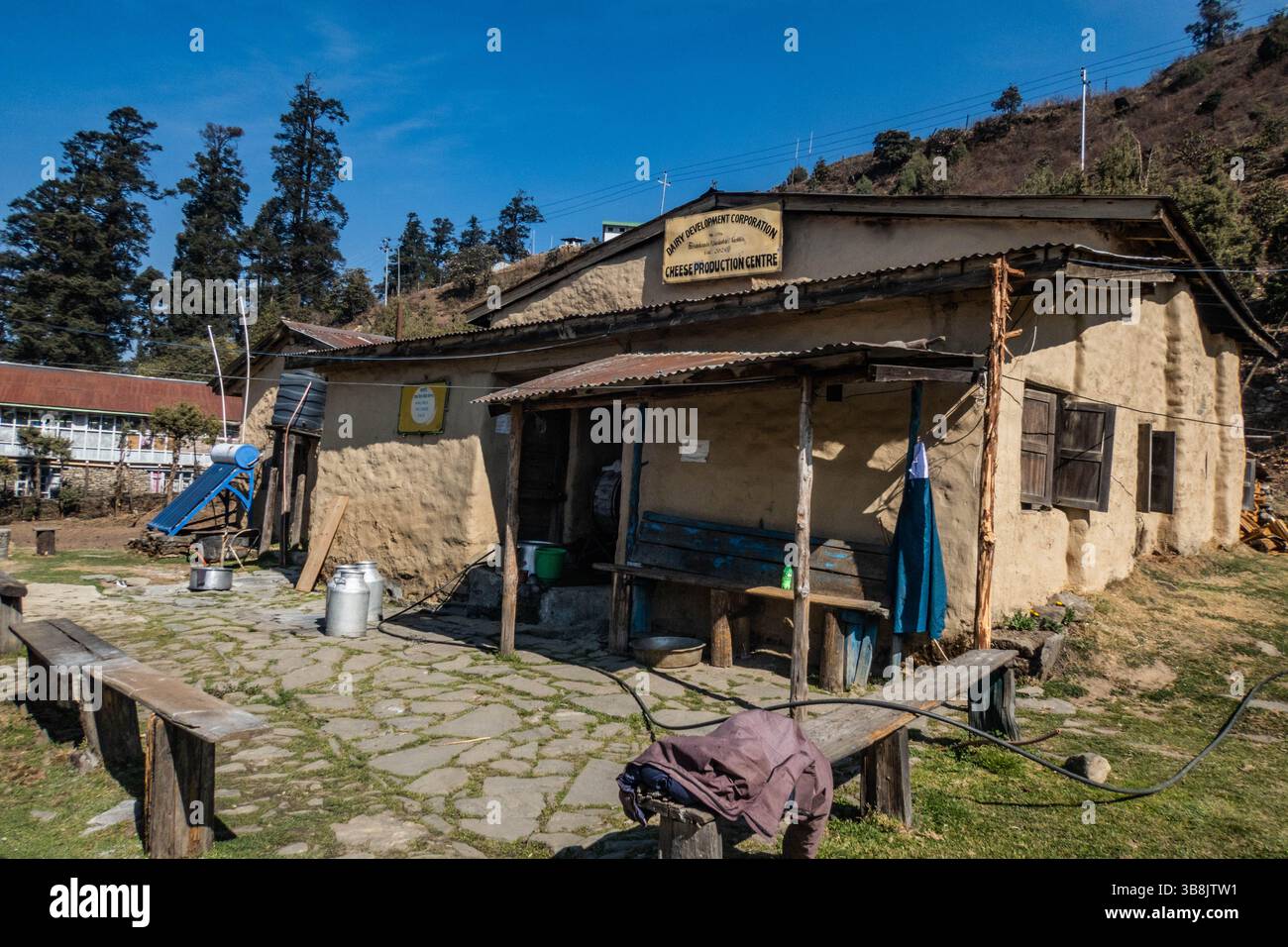 Käsefabrik in Sing Gompa, Langtang Nationalpark, Sing Gompa, Nepal Stockfoto