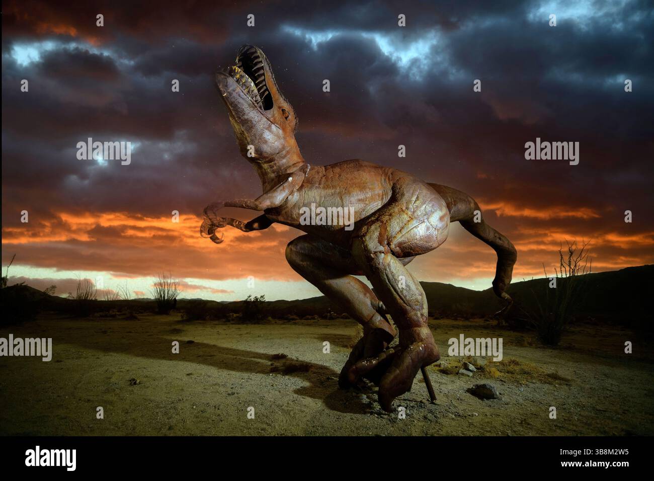 USA, Kalifornien, Borrego Springs, T-Rex Skulpturen, Mojave Wüste, Stockfoto