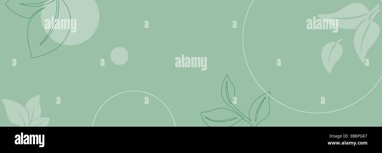 Grüne Vorlage mit botanischen Elementen für Faltblatt, Banner, Flyer und anderes Design Stock Vektor