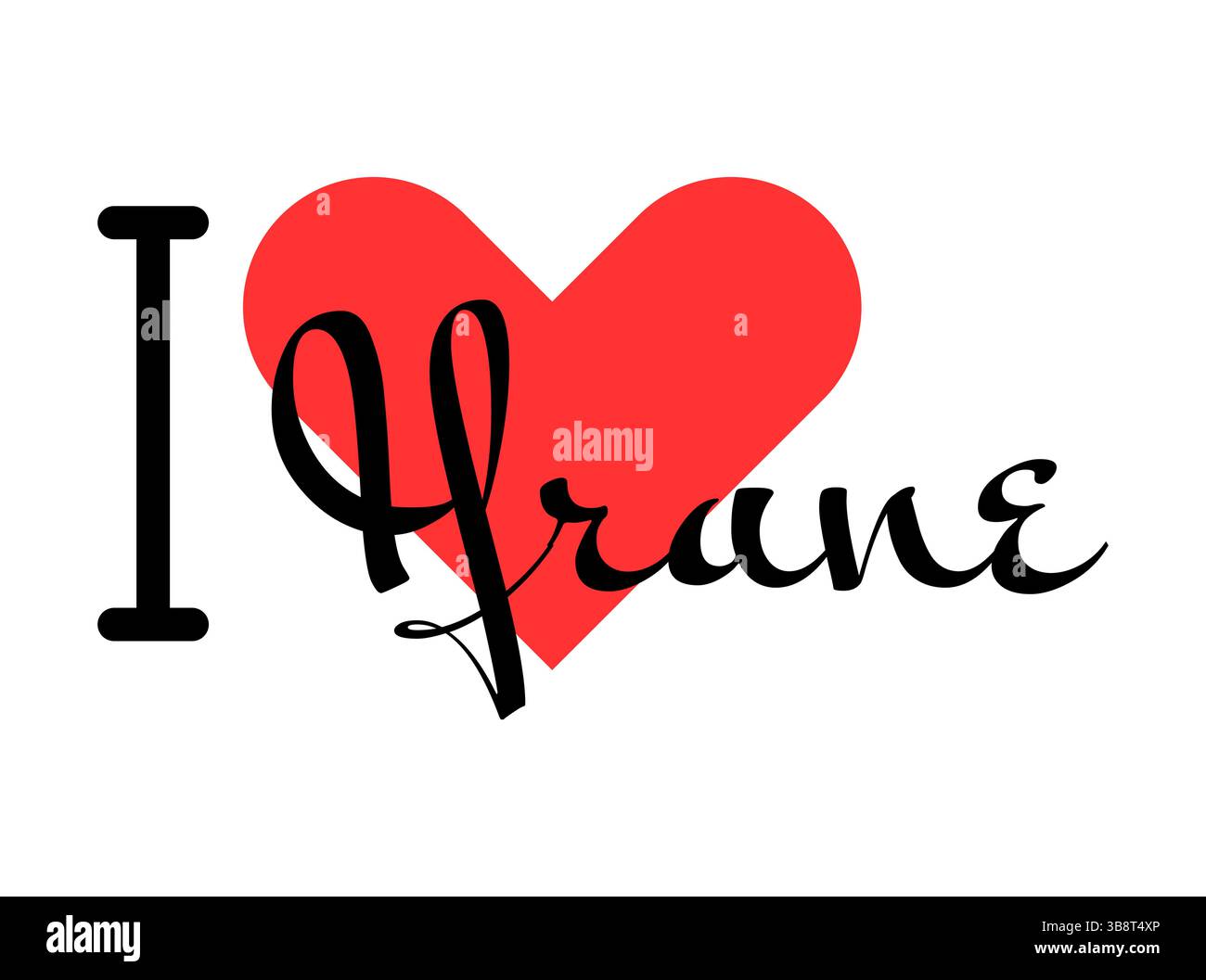 Ich liebe Ifrane, die Stadt von Marokko. Handgezeichnete Buchstaben mit rotem Herzen. Vektor-Illustration Schriftzug, modernes Design für Print T-Shirt, Banner, Poster, sti Stock Vektor