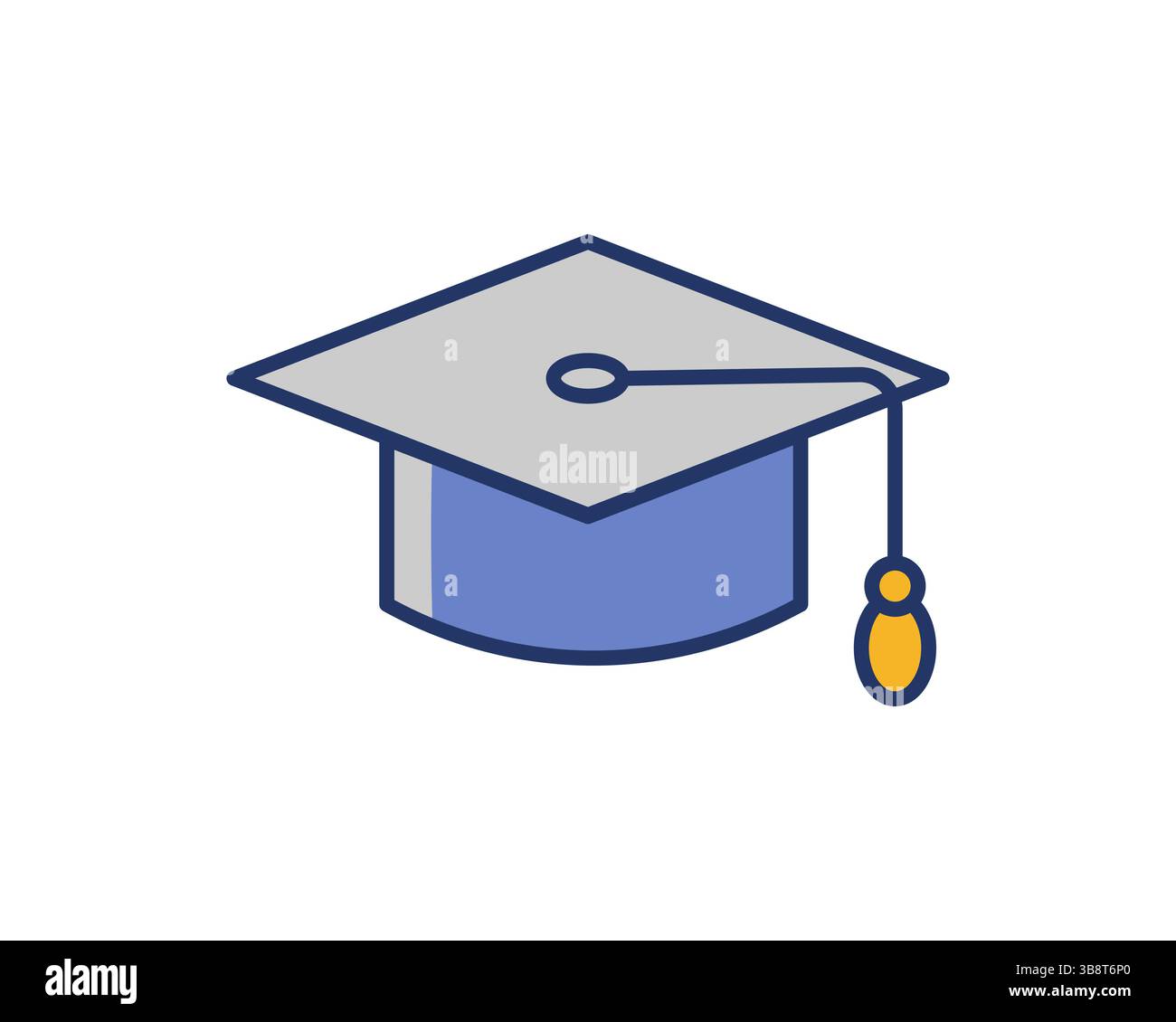 Eine stilvolle und moderne Illustration einer Graduierungskappe, perfekt für Bildungswebsites, Präsentationen oder feierliche Designs. Stock Vektor