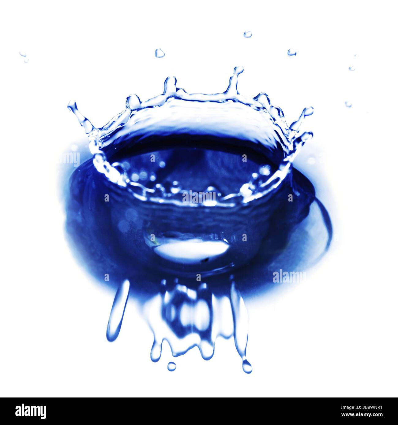 Blaues Wasser Tropfen Closeup, abstrakten Hintergrund Stockfoto