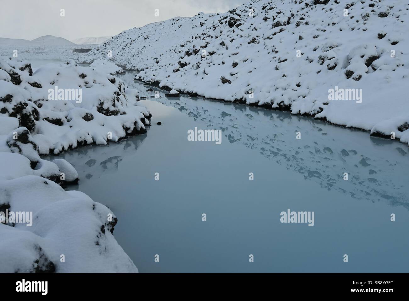 Wo Feuer Auf Eis Trifft. Island. Winterlandschaften. Stockfoto