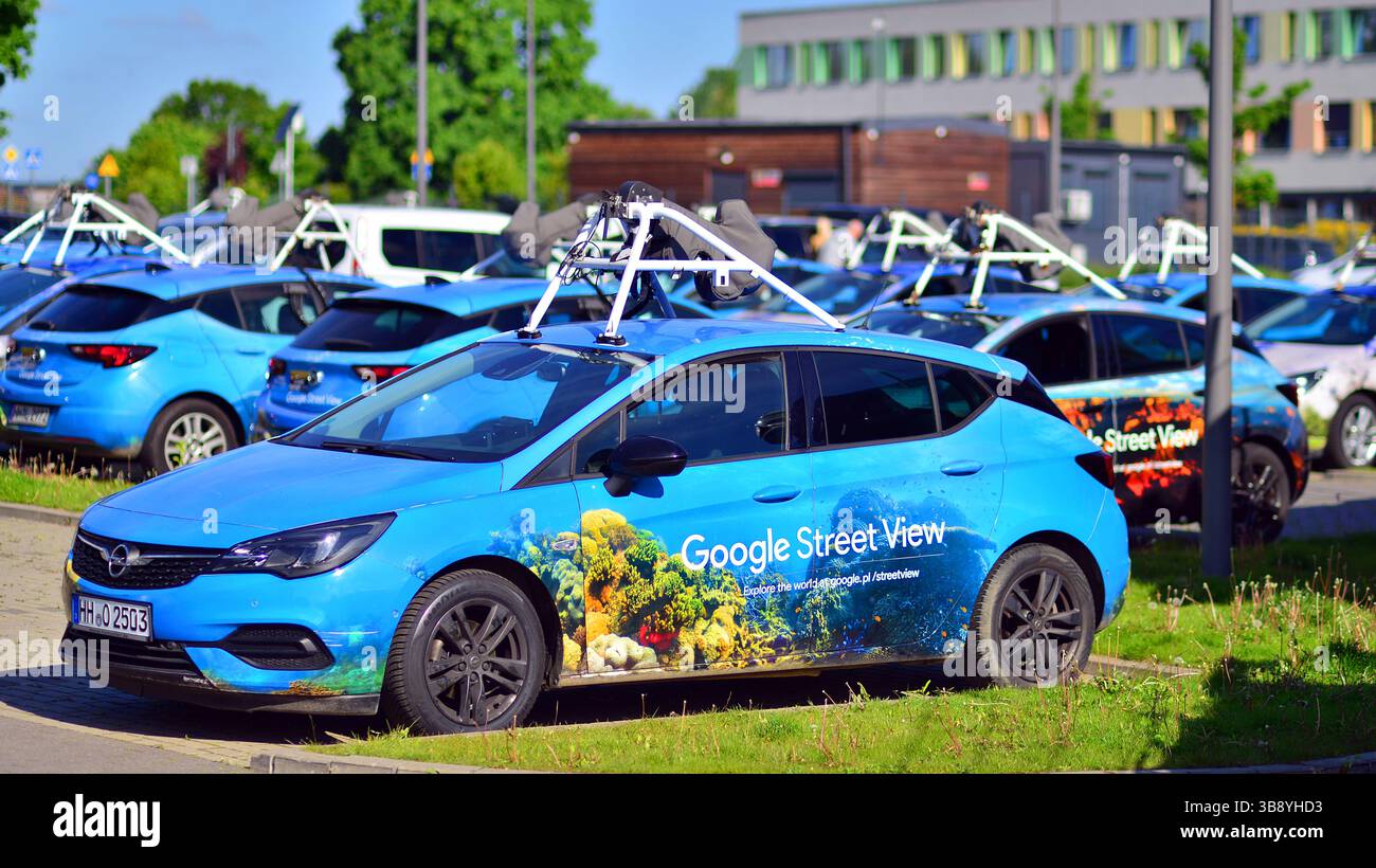 Warschau, Polen. 8. Mai 2025. Ein Google Street View-Fahrzeug, mit dem Straßen auf der ganzen Welt kartiert werden. Stockfoto