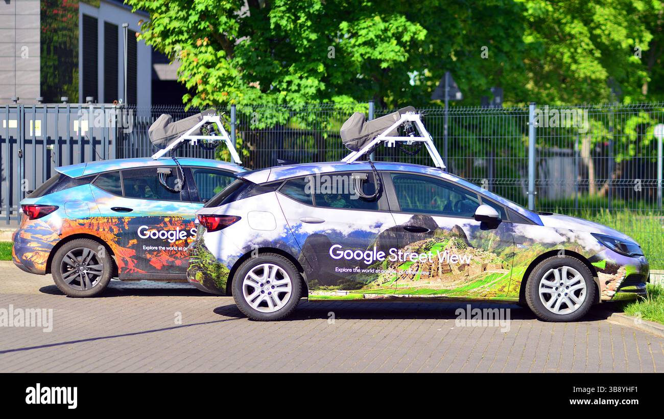 Warschau, Polen. 8. Mai 2025. Ein Google Street View-Fahrzeug, mit dem Straßen auf der ganzen Welt kartiert werden. Stockfoto