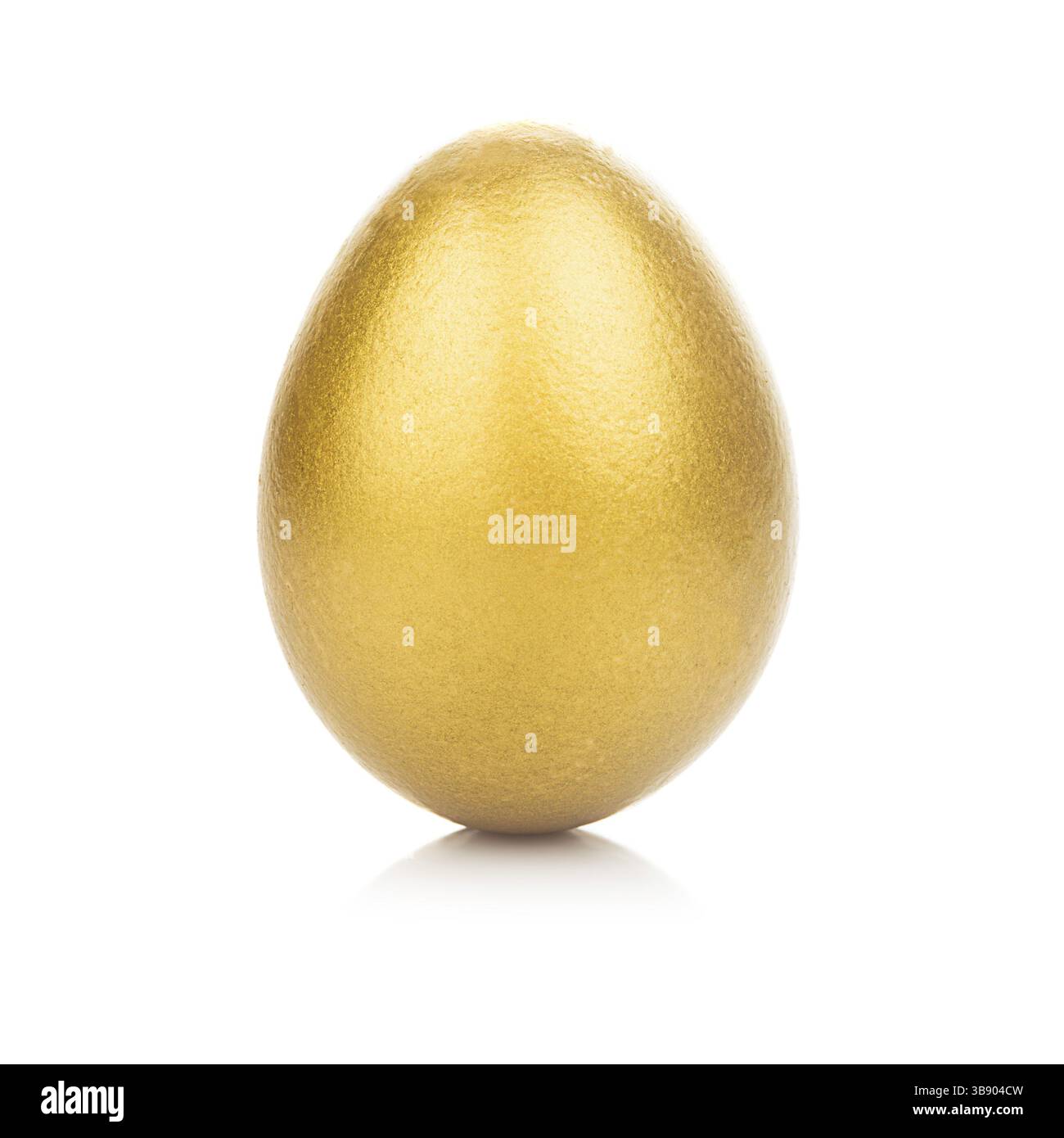 Ein goldenes Ei isoliert auf weißem Hintergrund Stockfoto