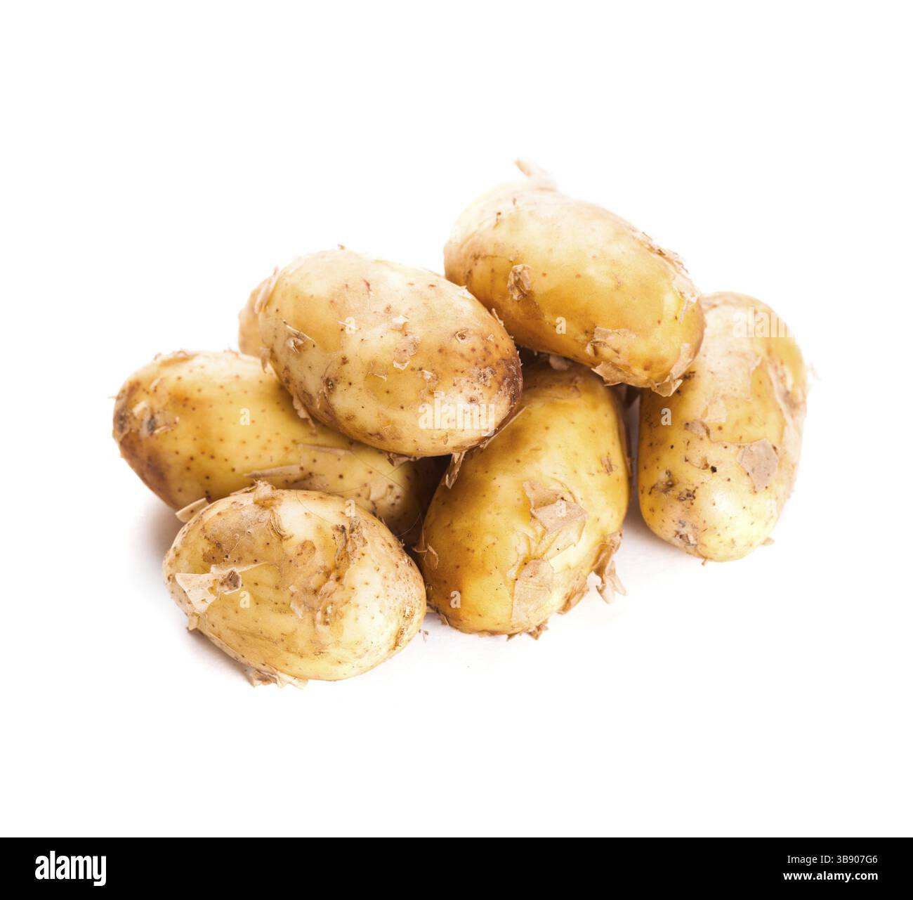 Junge Kartoffeln Gemüse isoliert auf weißem Hintergrund Stockfoto