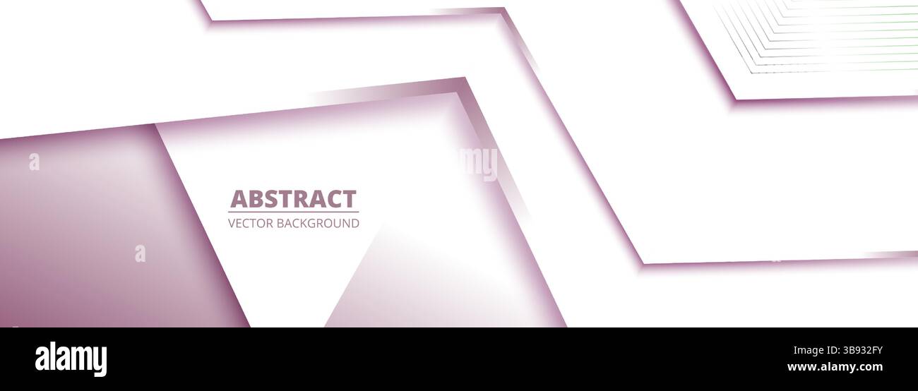 Weißer und zartrosa abstrakter Hintergrund mit geometrischen Formen. Breite 3D-helle Business-Banner-Vektor-Illustration. Stock Vektor