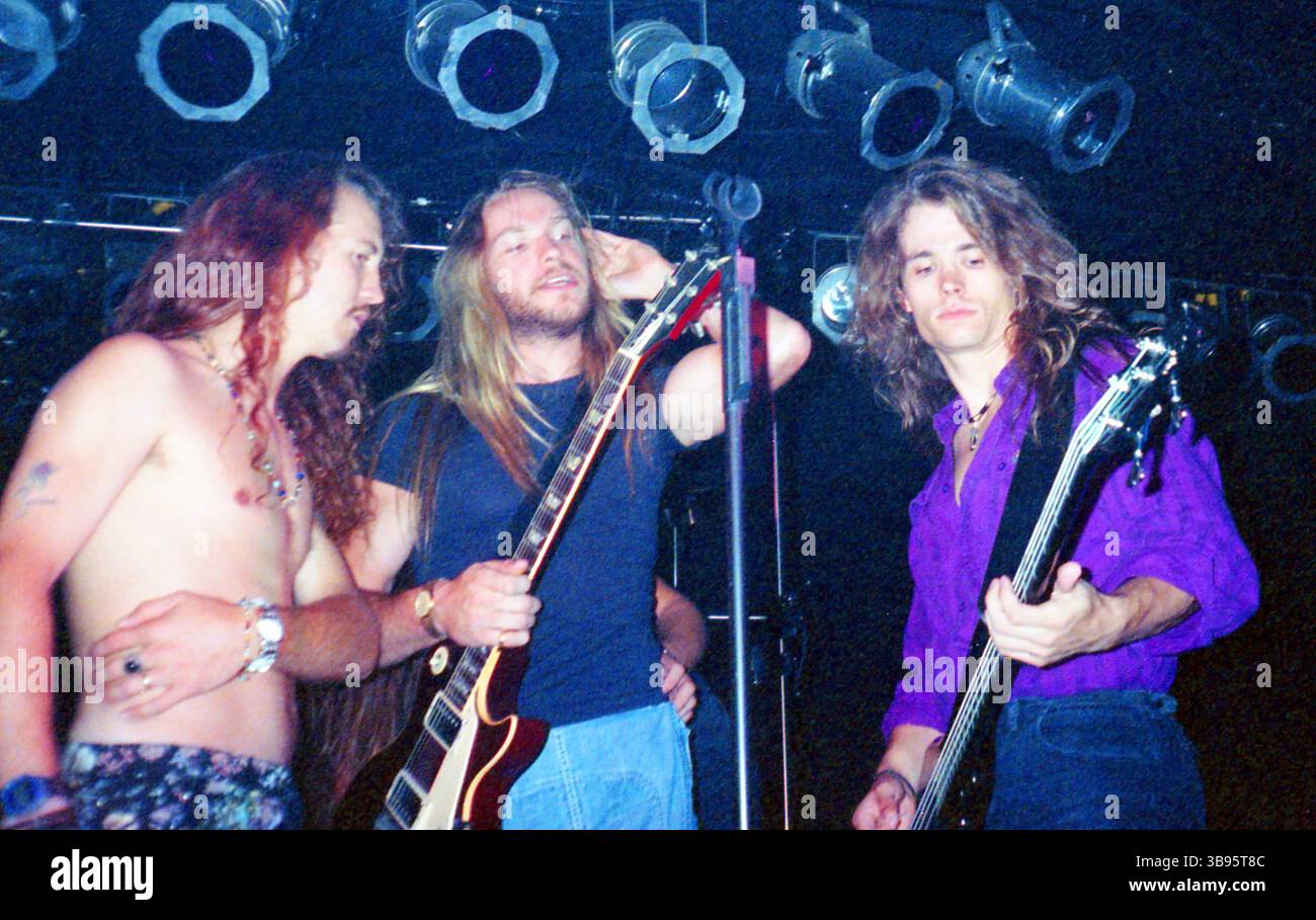 Fern Park, Florida, USA: OZZY OSBOURNE - ZAKK WYLDE spielt eine Gitarrenklinik und tritt mit lokalen Musikern in der Station auf - 15. August 1992 (Bild: © Christopher Helton Via ZUMA Press Wire) Stockfoto
