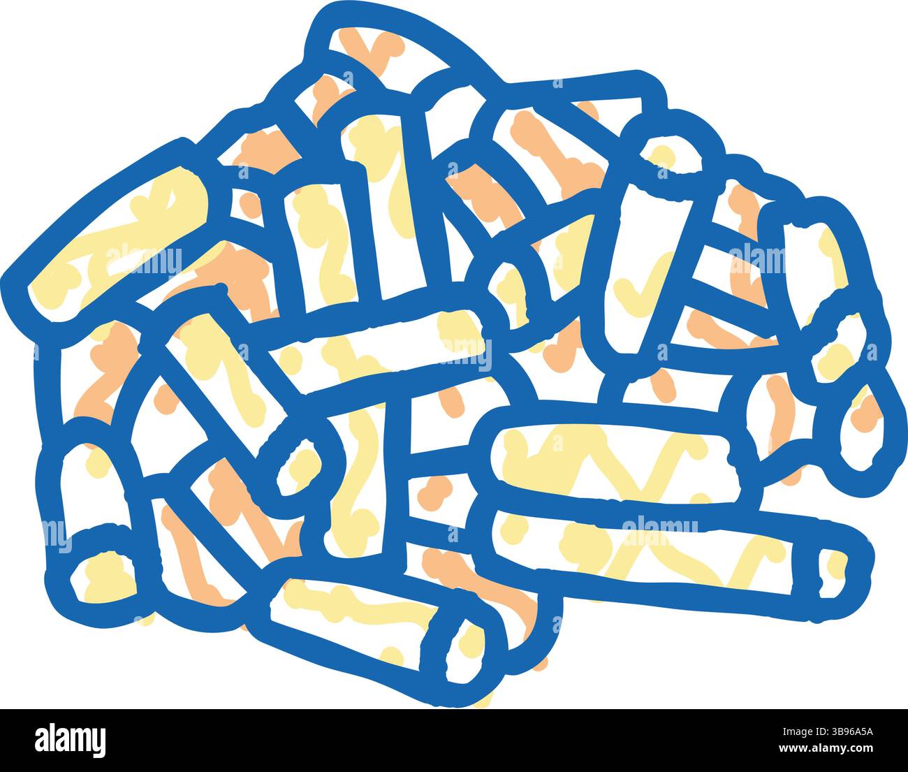 Brennholz-Pellets-Symbol-Kritzelillustration Stock Vektor