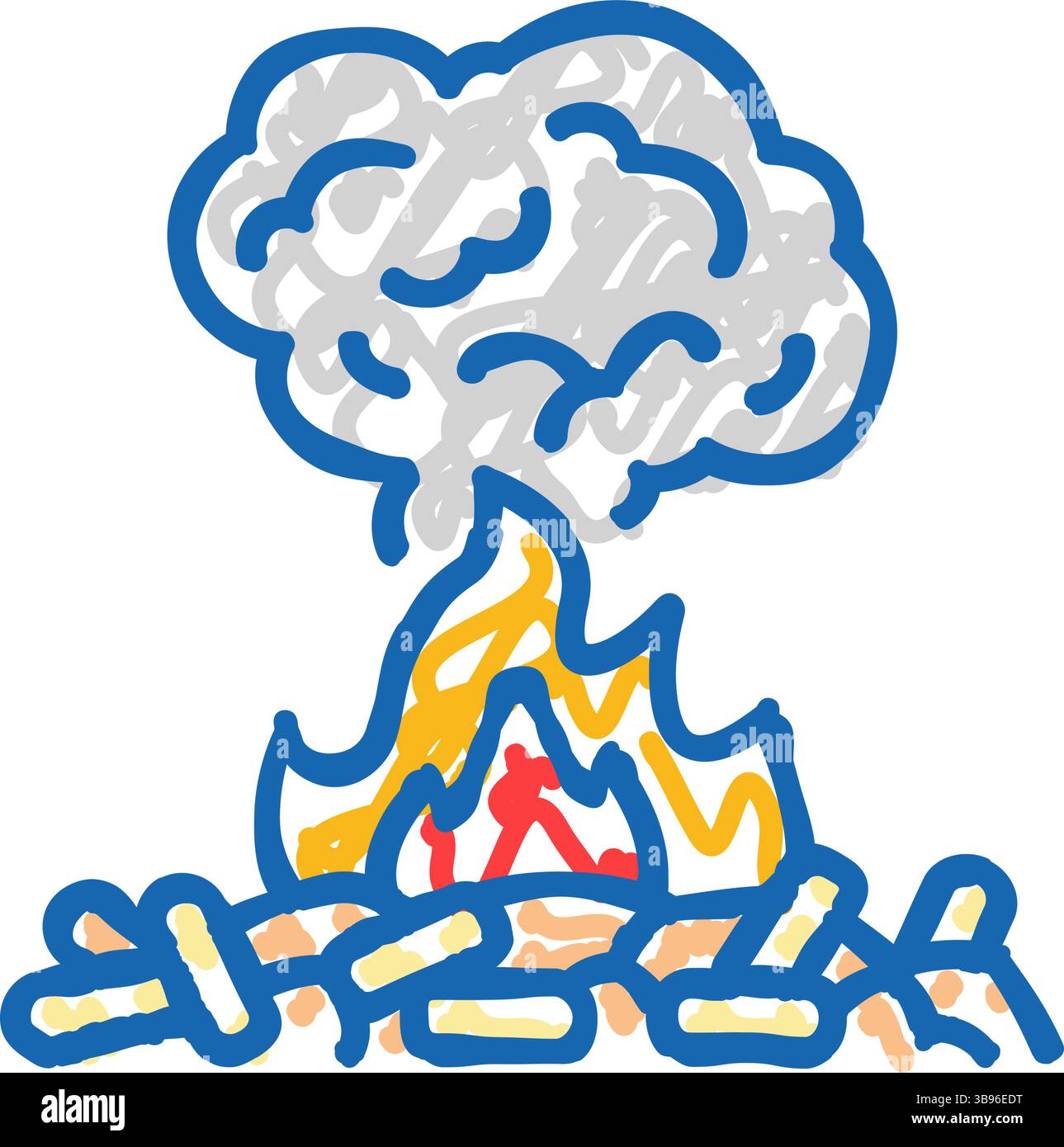 Emission Holz Pellets Symbol Doodle Illustration Stock Vektor