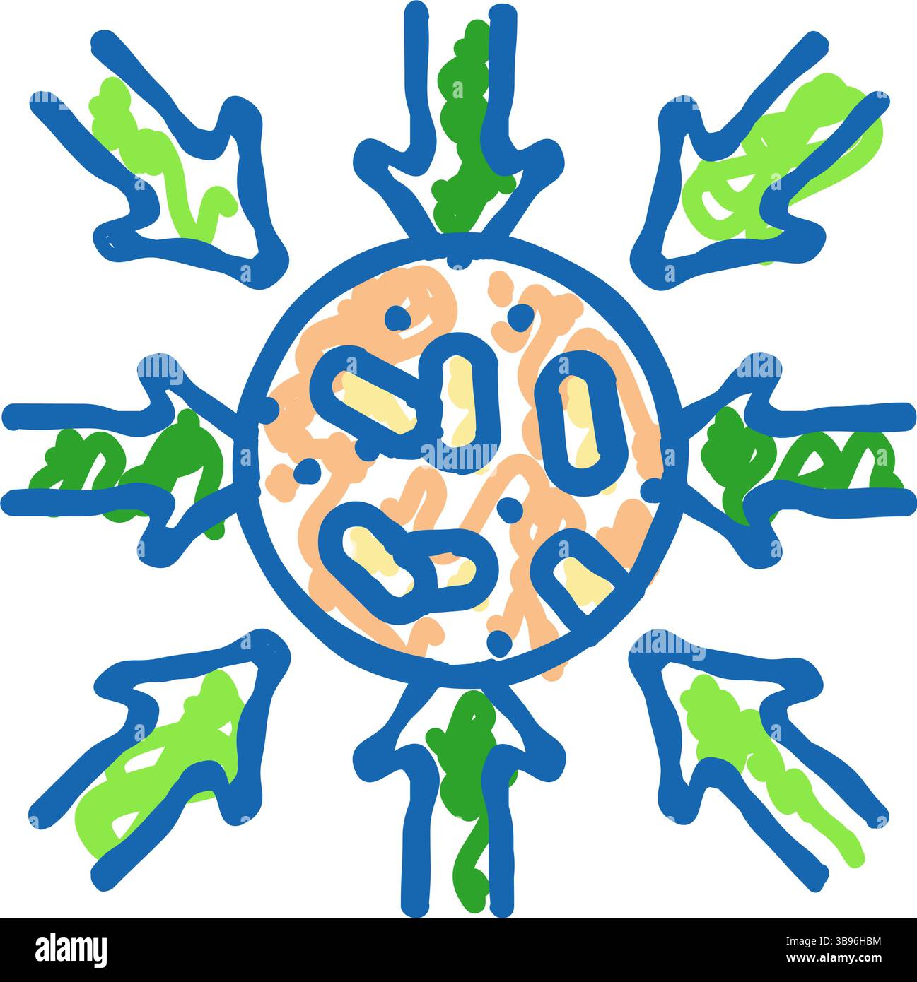 Export Holz Pellets Symbol Kritzelillustration Stock Vektor