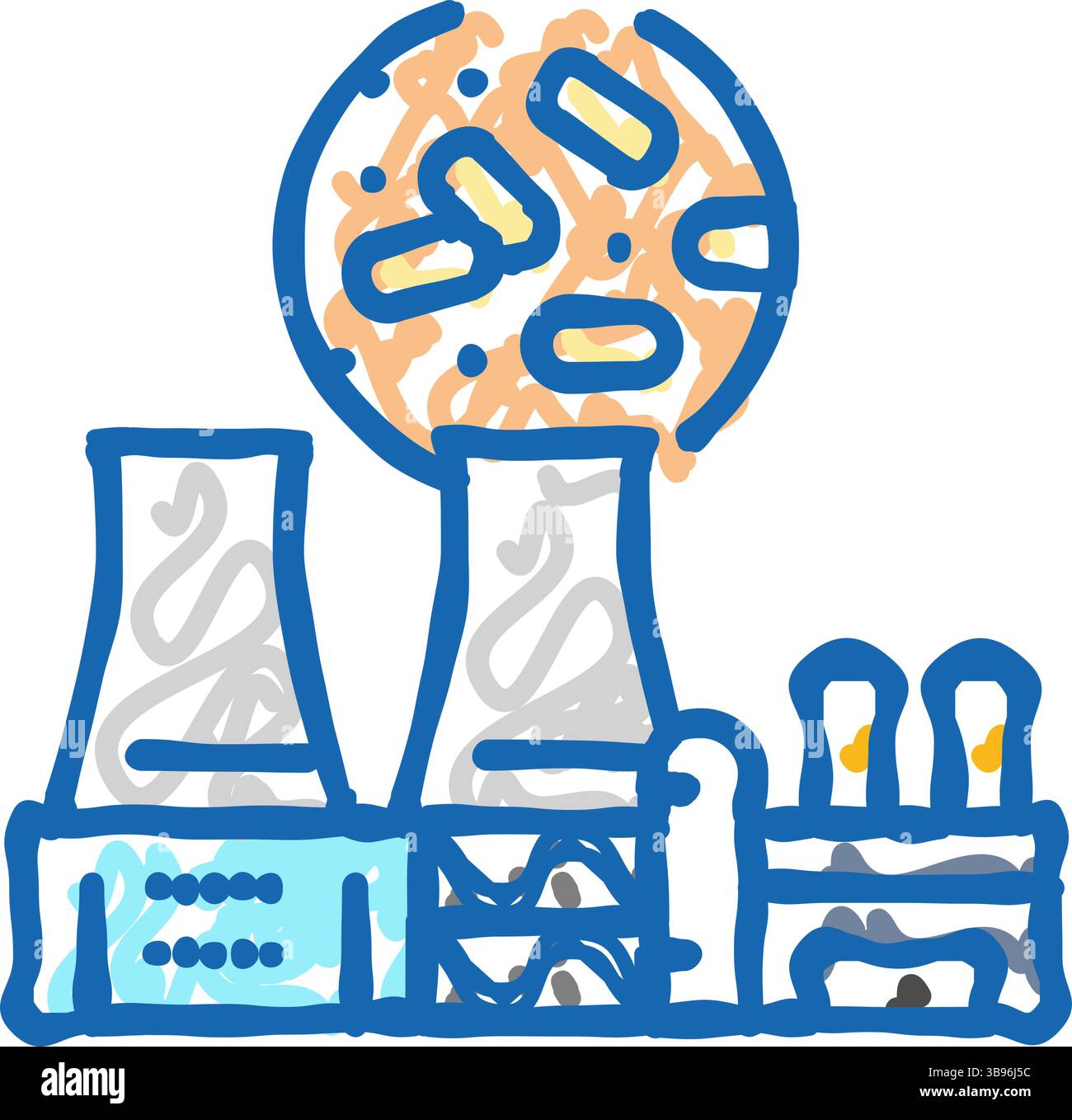 Import Holz Pellets Symbol Kritzelillustration Stock Vektor