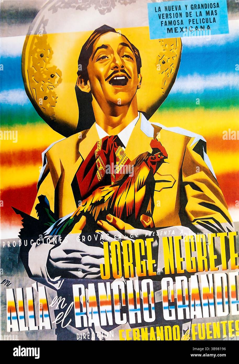 Teilbild des mexikanischen Cine Posters Alla en el Rancho Grande Stockfoto
