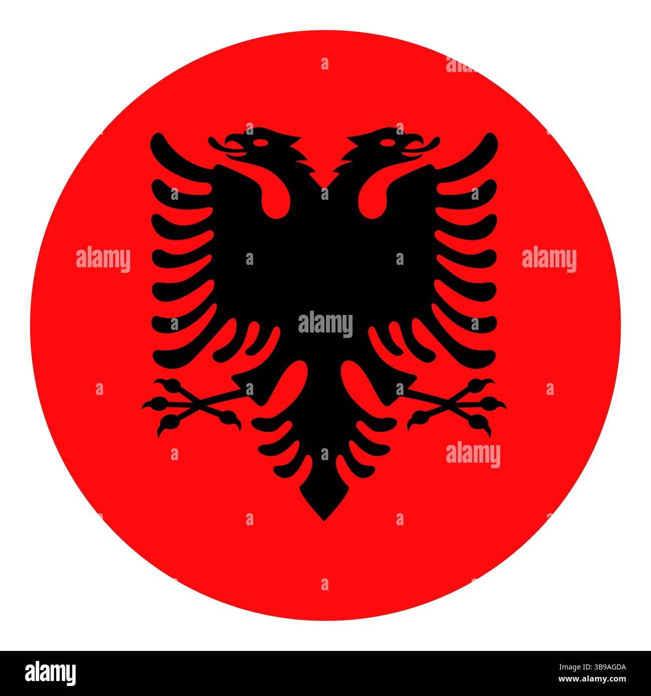 Flagge von Albanien. Albanien gerundete quadratische Flagge Symbol digitale Vektor-Illustration Stock Vektor