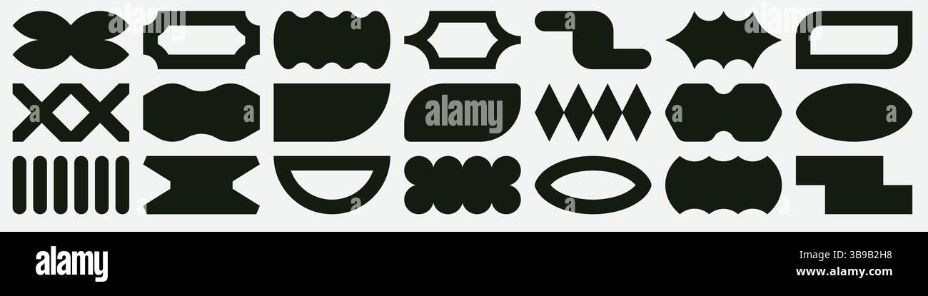 Trendige Vektorformen in Y2K-Ästhetik Stock Vektor