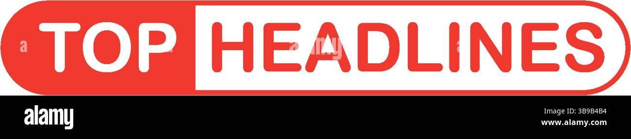 Eine auffällige Vektor-Illustration mit einem rot-weißen Nachrichtenbanner mit auffälliger Typografie, ideal für Medienpräsentationen Stock Vektor