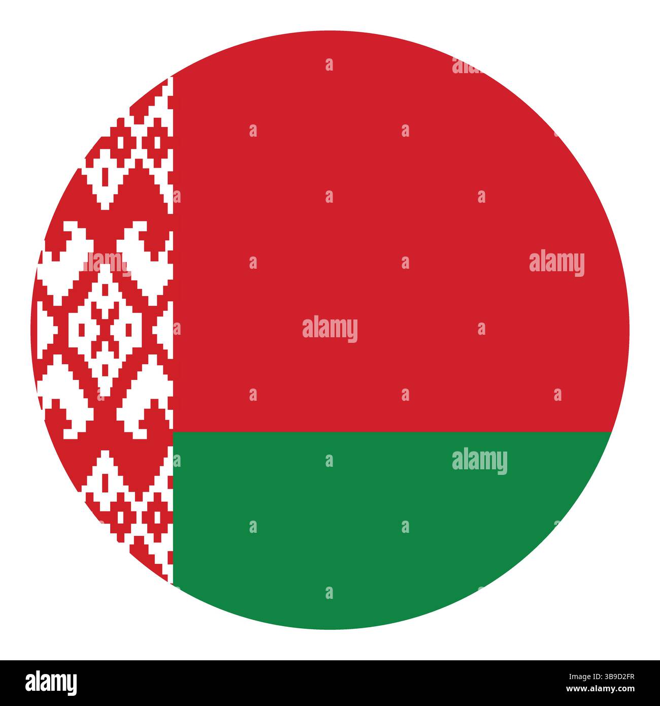 Flagge von Belarus. Belarussische Flagge. Weißrussland Kreisflagge Logo Symbol Computer Vektor Illustration Design Stock Vektor