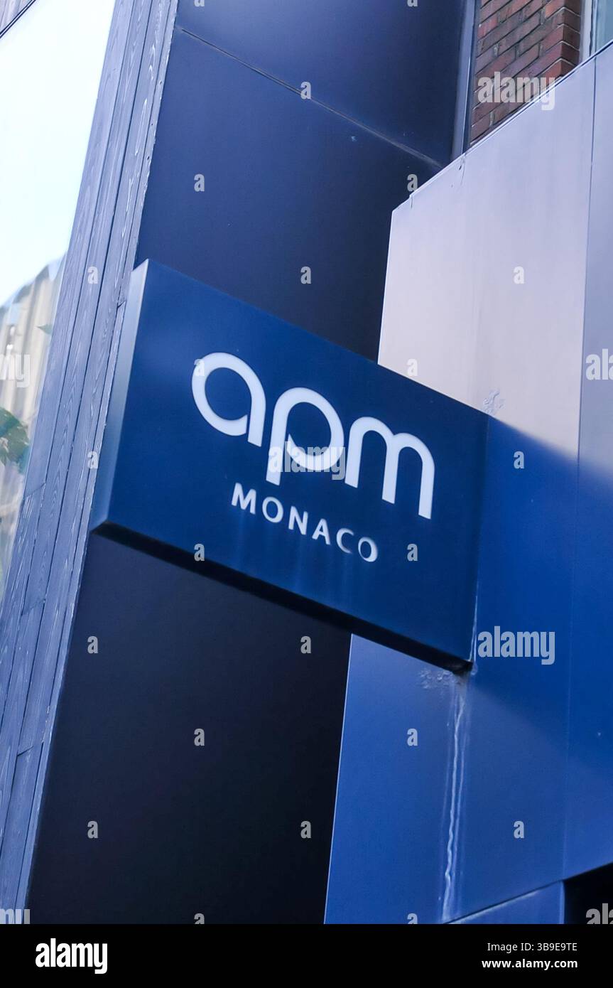 Toronto, ON, Kanada – 30. Oktober 2024: Blick auf das Schild APM Monaco. Stockfoto