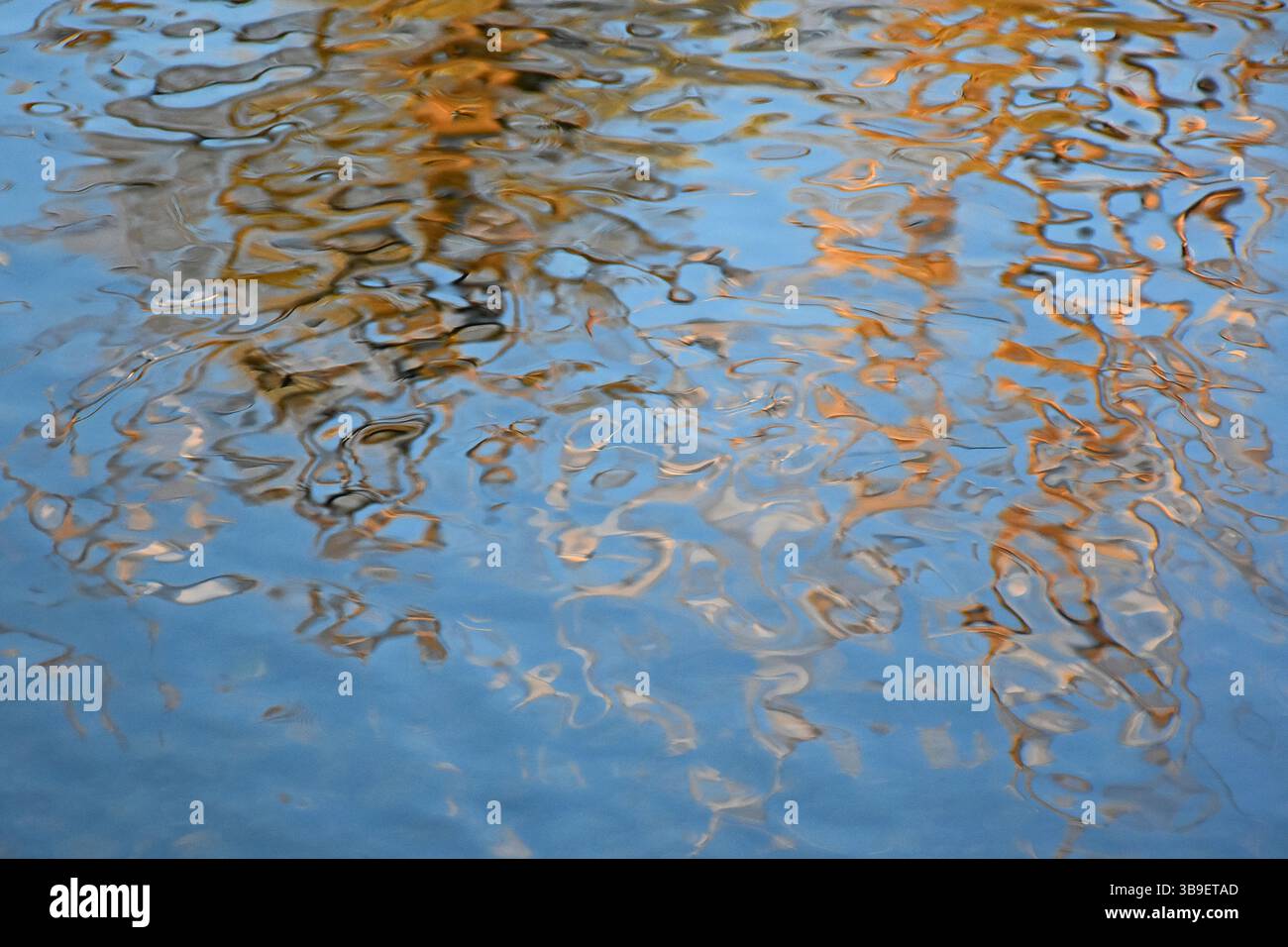 Natur abstrakt - Wellenmuster von Reflexionen auf einem Fluss Stockfoto