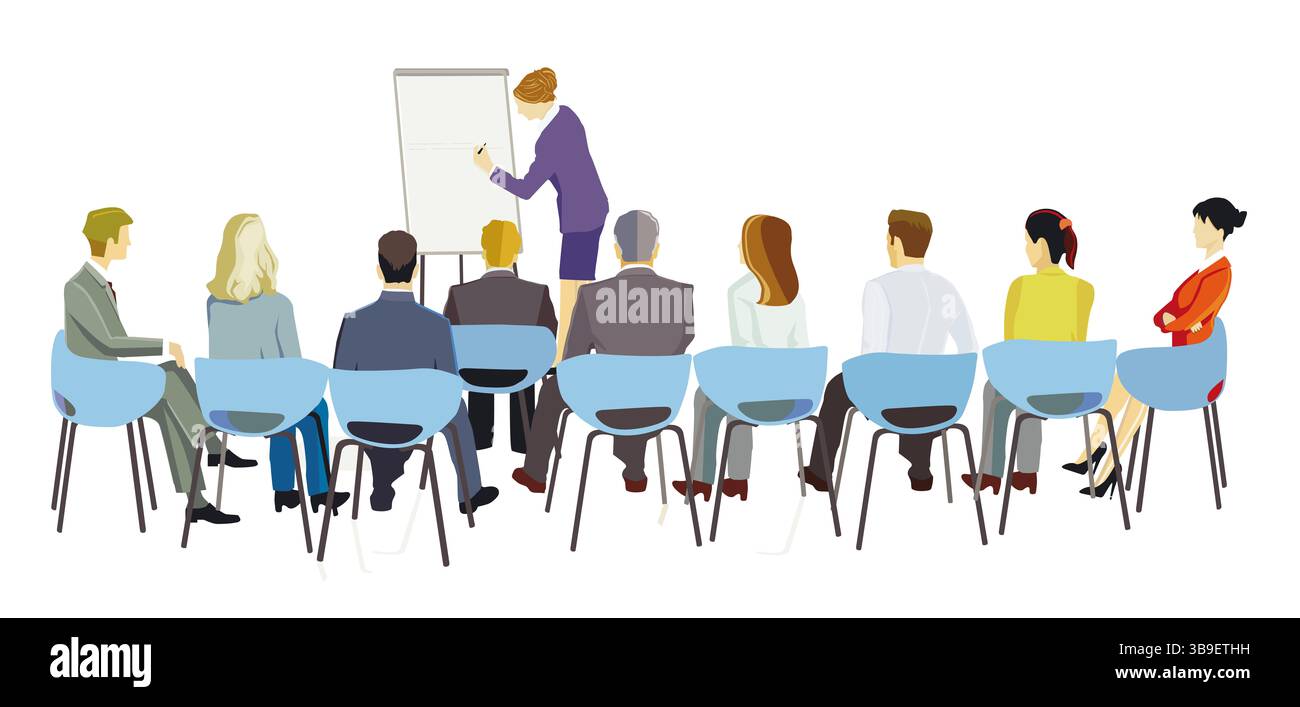 Beratung, Training, Illustration isoliert auf weißem Hintergrund Stockfoto