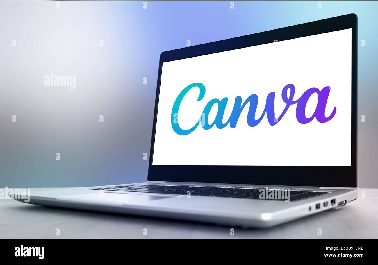 Canva Software-Unternehmen und Grafikdesign-Plattform Stockfoto