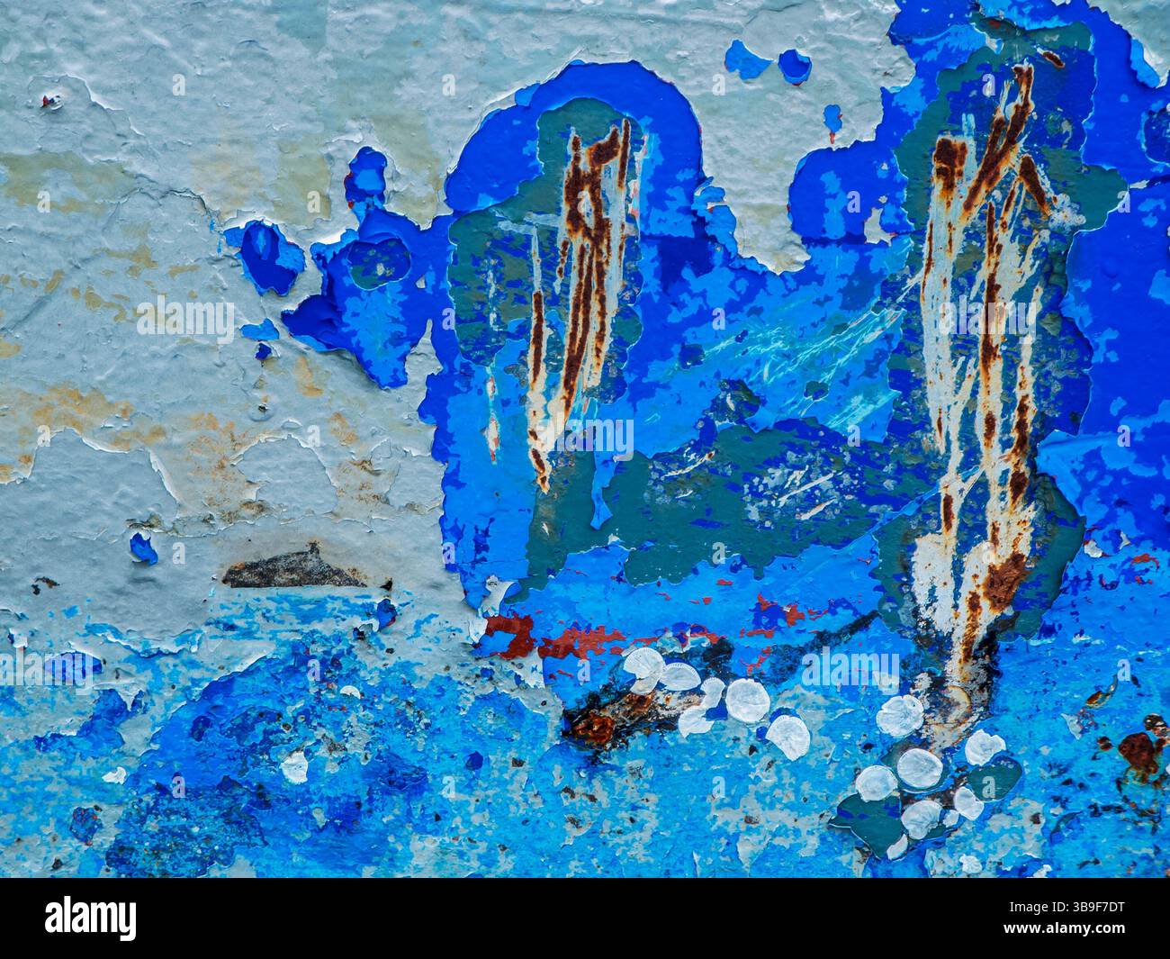 Blaue abgesplitterte Farbe Stockfoto