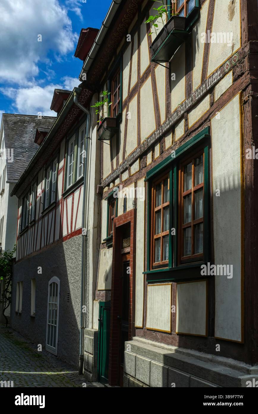 Historische Fachwerkfassaden in Bacharach Stockfoto