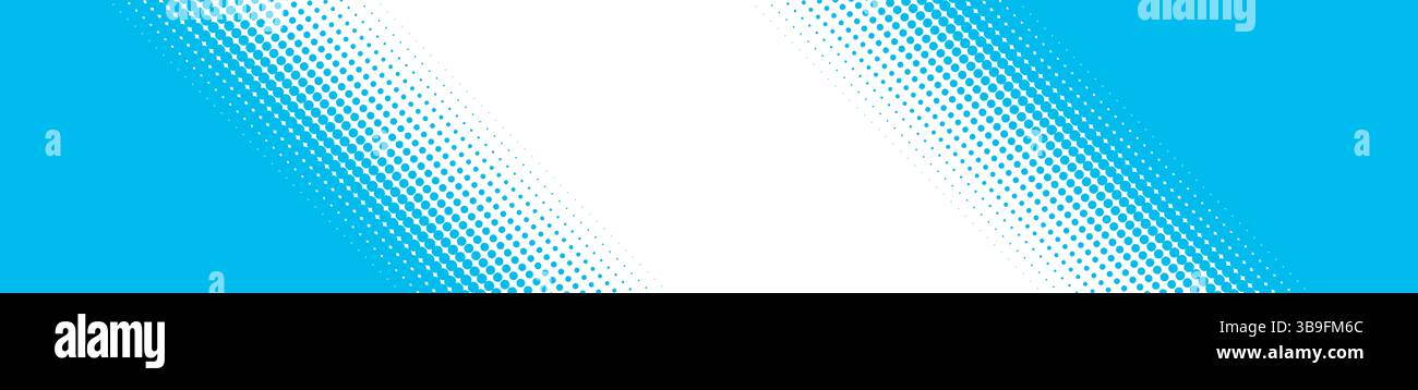 Banner mit diagonalem Punktübergang in Türkis und weiß Stockfoto