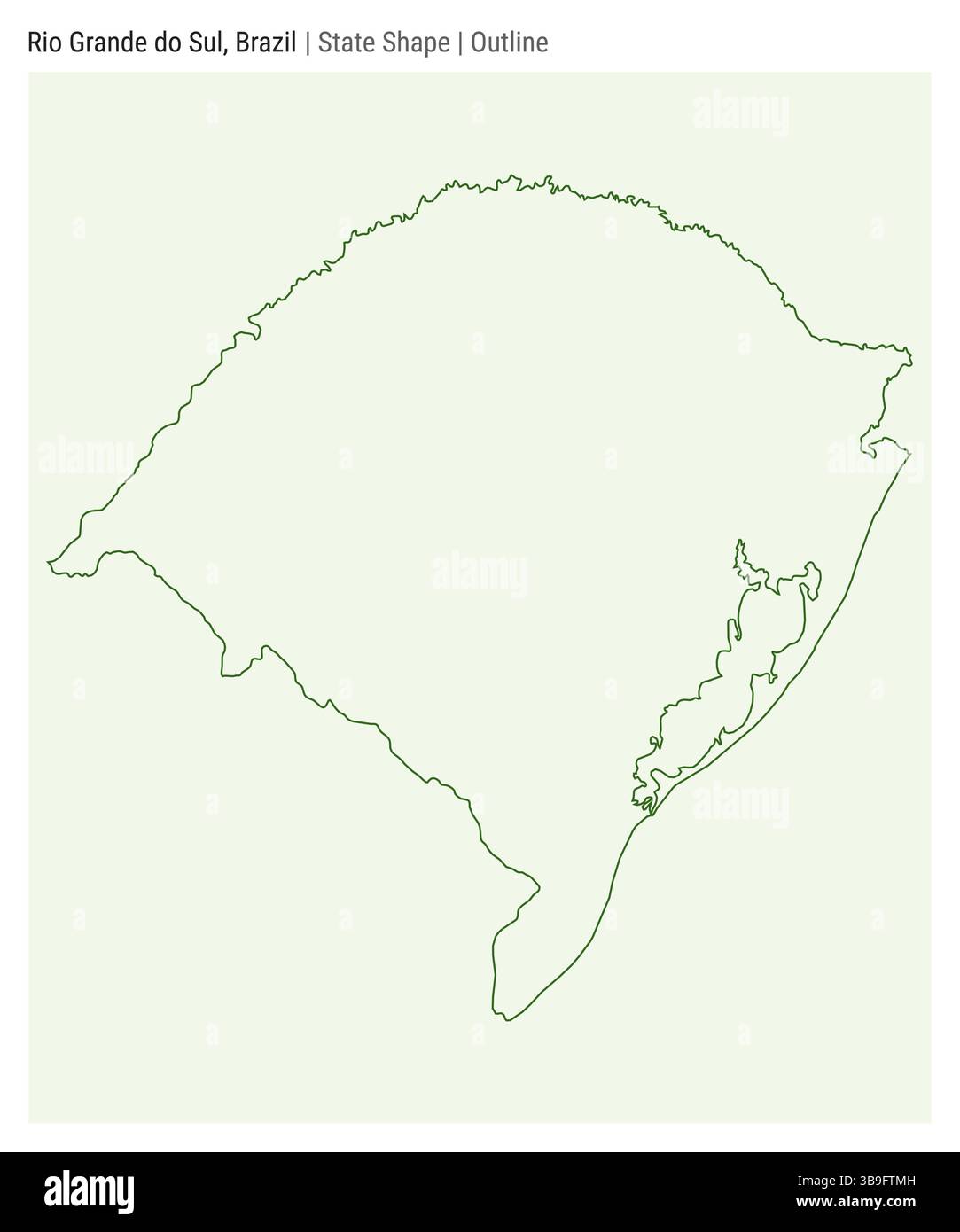 Rio Grande do Sul, Brasilien. Einfache Vektordarstellung. Statusform. Umrissstil. Grenze zu Rio Grande do Sul. Vektorabbildung. Stock Vektor