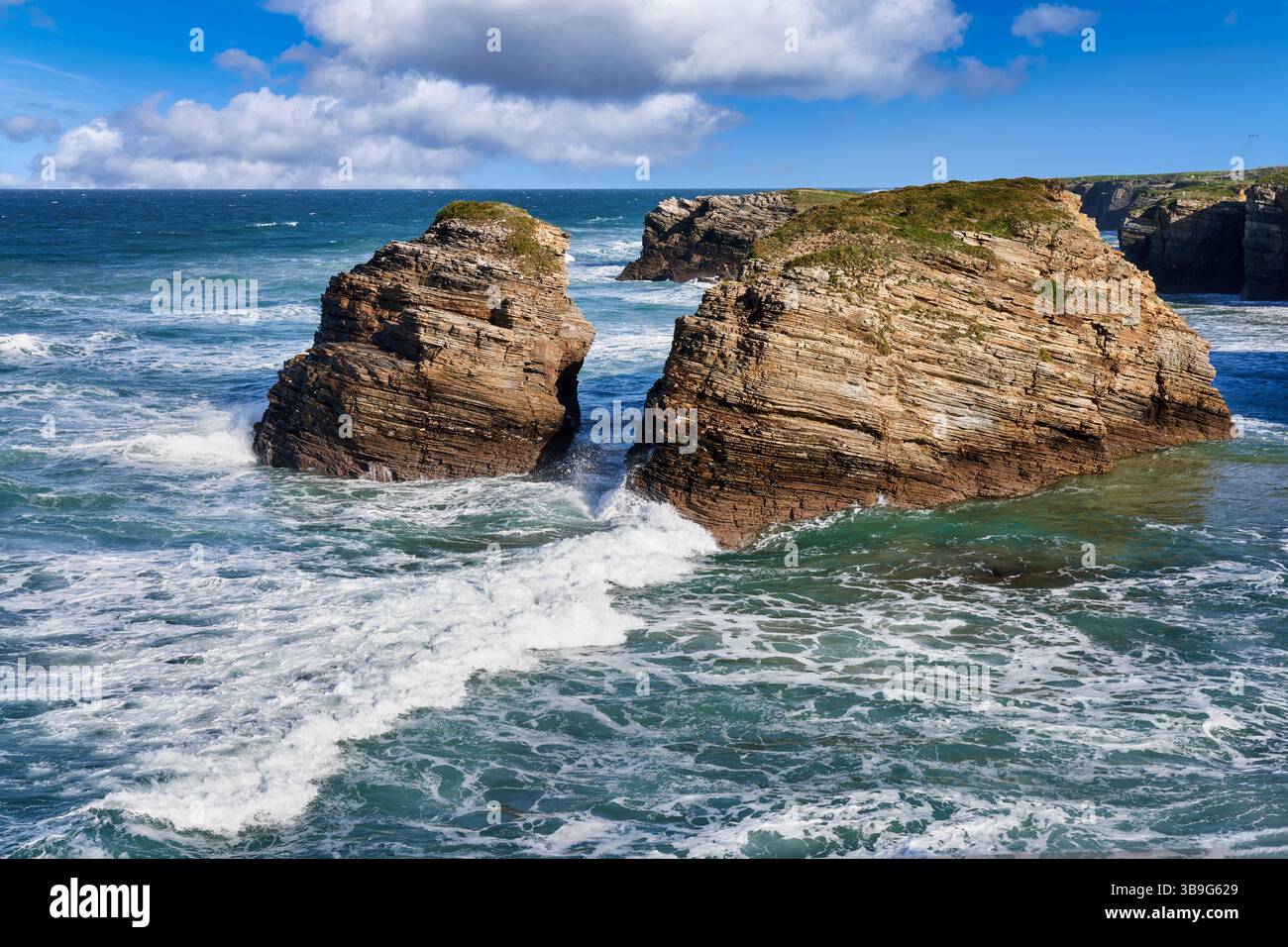 Playa de las Catedrales, AS Cátedras, Provinz Lugo, Galicien, Spanien. Stockfoto