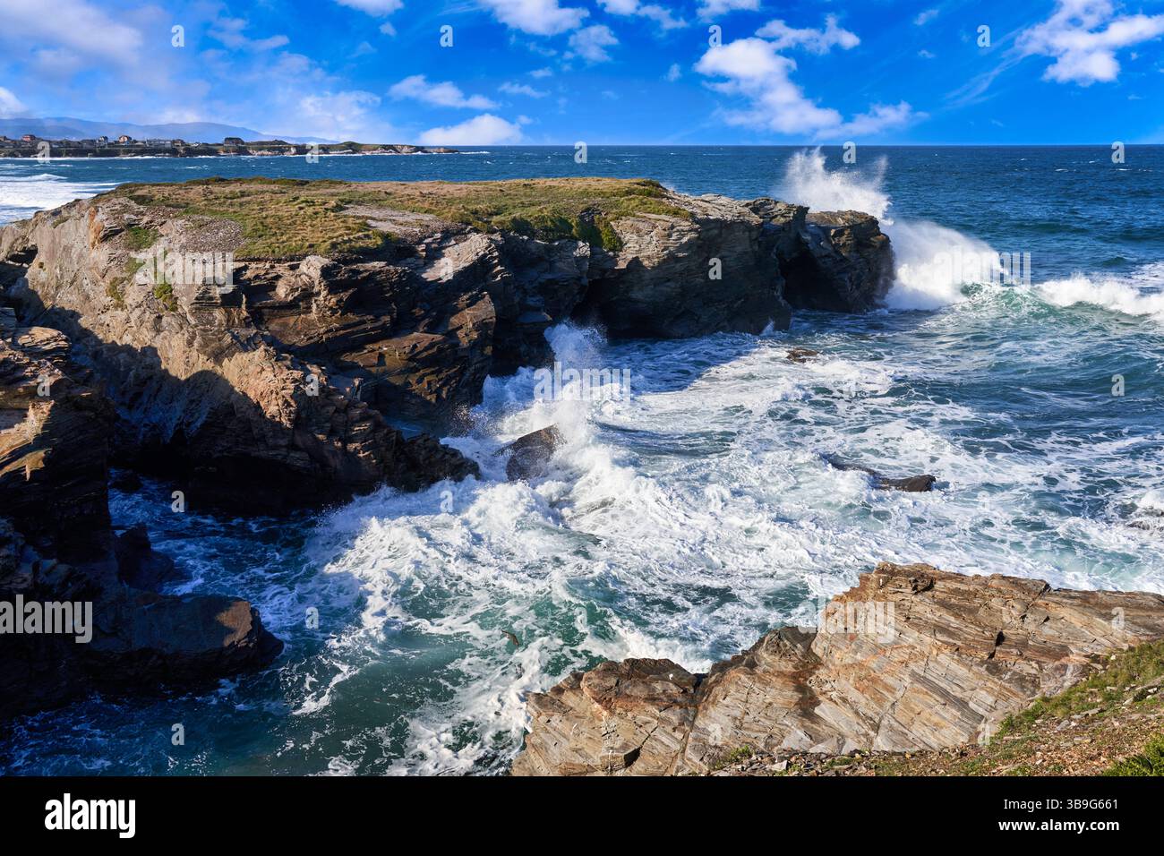 Playa de las Catedrales, AS Cátedras, Provinz Lugo, Galicien, Spanien. Stockfoto