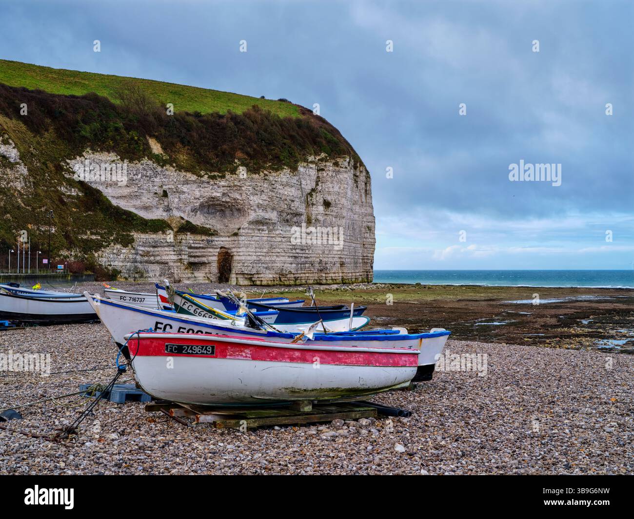 Frankreich, am Strand von Yport, Normandie, französische Atlantikküste, Stockfoto