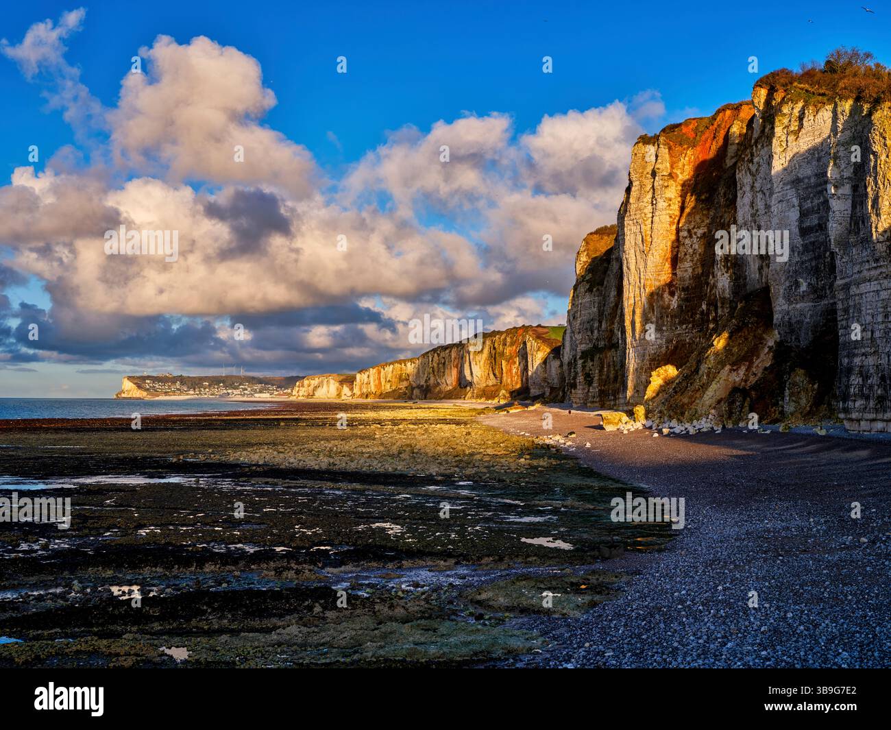 Frankreich, am Strand von Yport, Normandie, französische Atlantikküste, Stockfoto