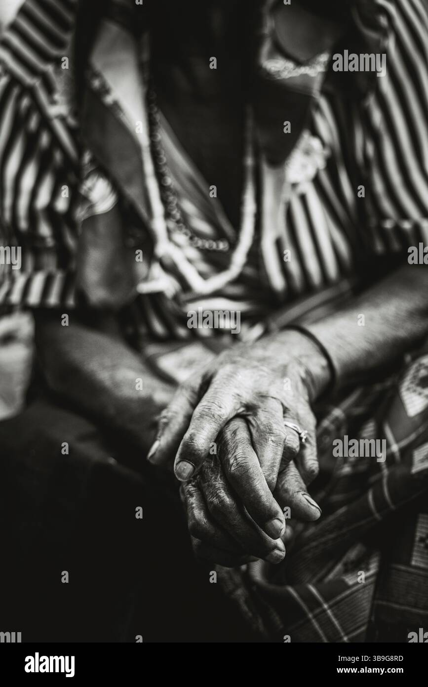 Alte Frau, Tarrafal, Kap Verde, Westafrika Stockfoto