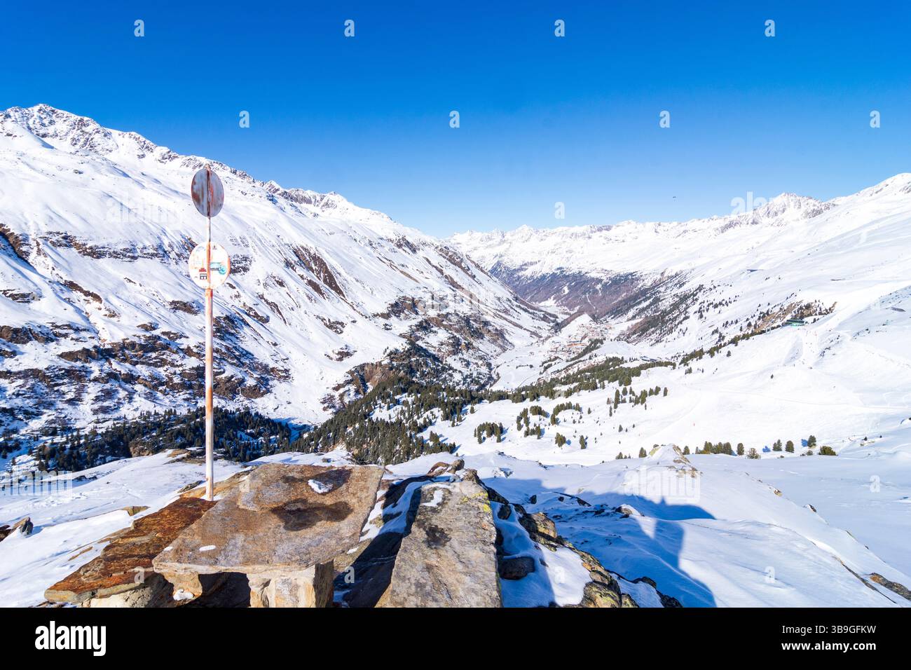 Sölden, Gipfel Schönwieskopf, Weiler Obergurgl, Tal Gurgler Tal im Ötztal, Tirol, Österreich Stockfoto
