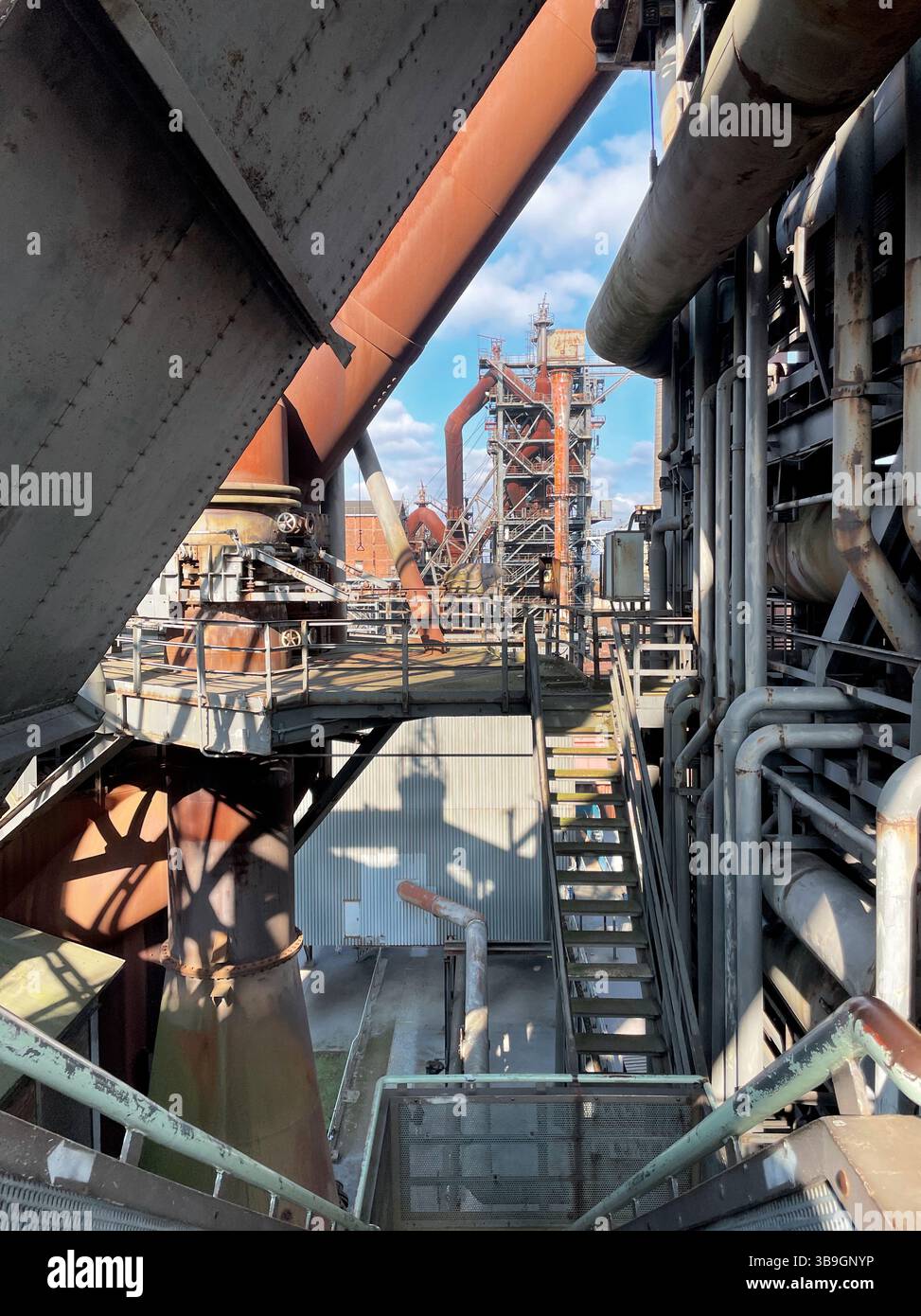 Landschaftspark Nord, stillgelegte Eisenwerke, Route des Industriellen Erbes, Duisburg, Ruhrgebiet, Nordrhein-Westfalen, Deutschland, Europa Stockfoto